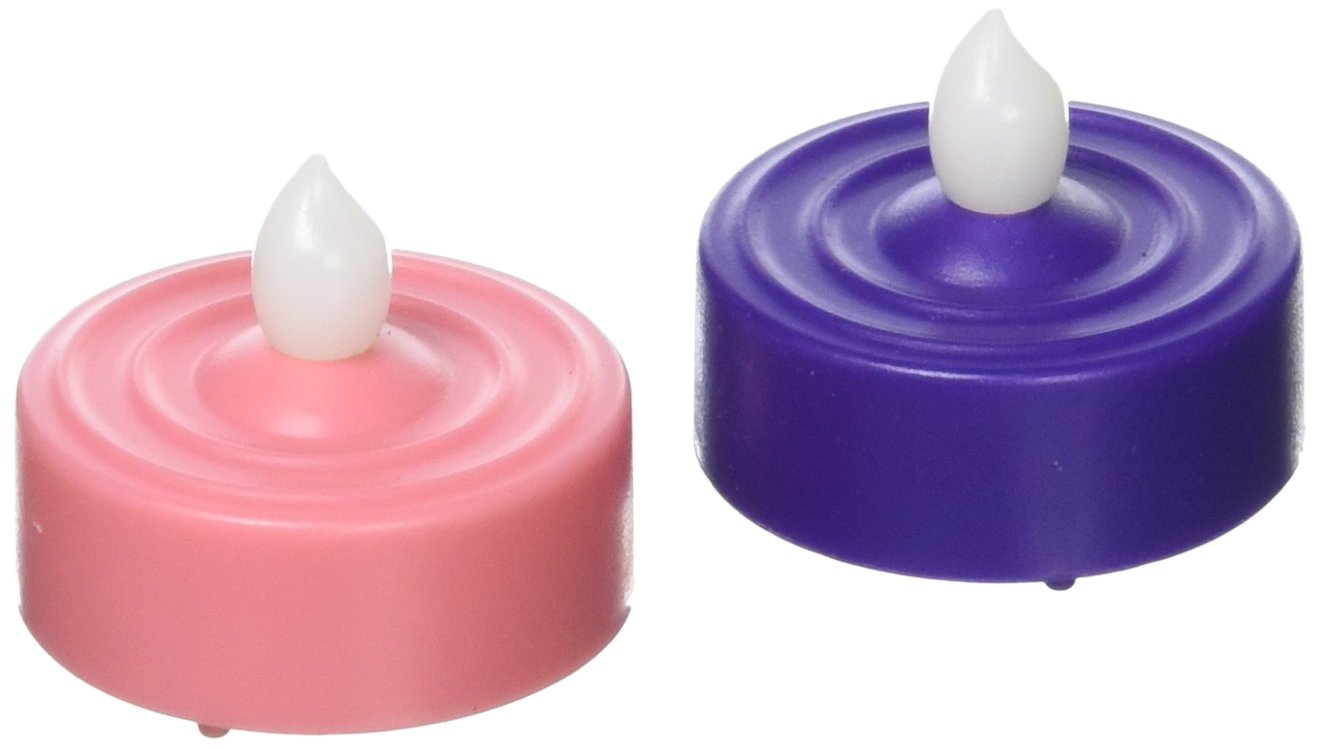 Roman 4-Piece LED Tea Light Candle Set with Batteries - Flameless Plastic Candles for Home Decor, Wedding Centerpieces, Holiday Lighting & Romantic Ambiance