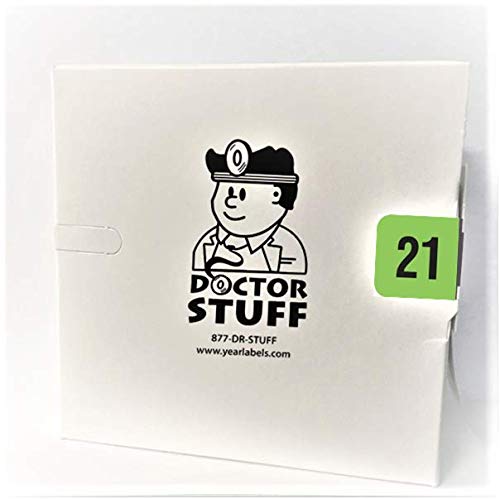 Doctor Stuff - 2021 Year Fluorescent Green Stickers, 3/4