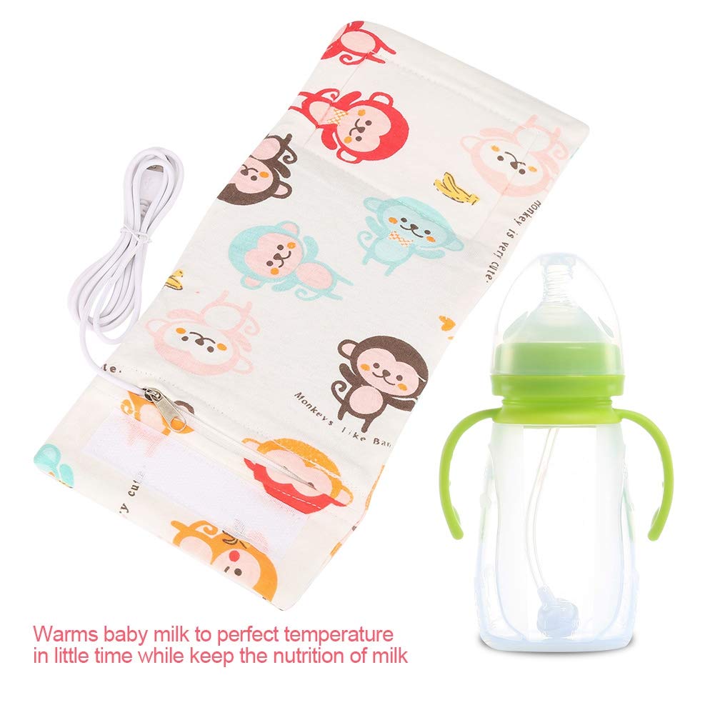 **Portable USB Rechargeable Baby Bottle Warmer - Foldable Cloth Bag Milk Heater for Travel, Car & Long Trips - Perfect for On-the-Go Parents & Breastfeeding Moms**