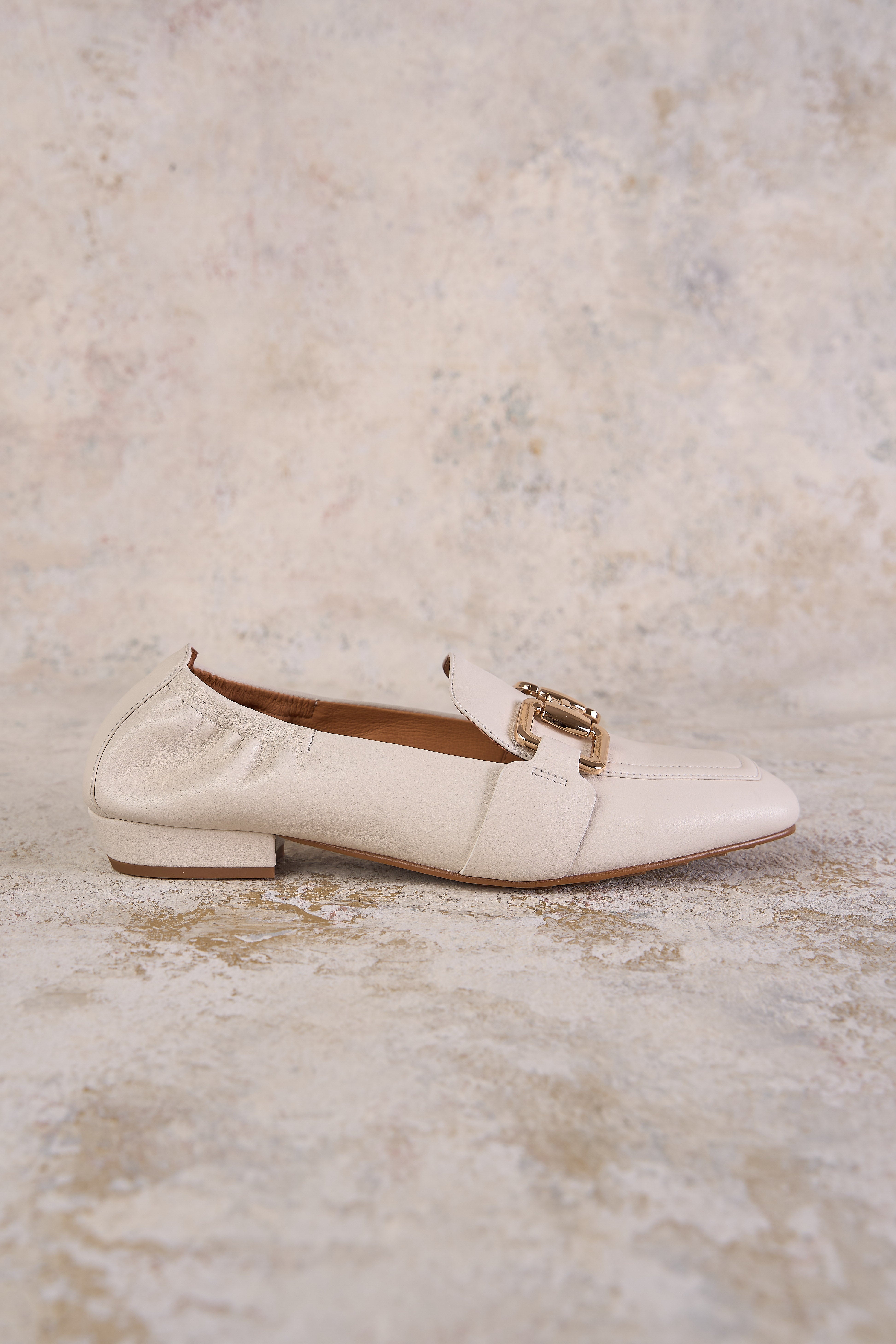 Chiara Chain White Loafer Shoes for Women - Classic Comfortable Slip-On Loafers with Chain Detail - Perfect for Office, Casual Wear & Travel