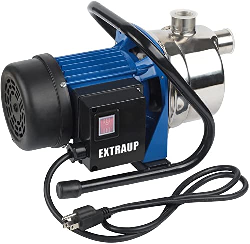 1.6HP Stainless Steel Portable Shallow Well Pump - Electric Water Booster Pump for Lawn Sprinkling, Home & Garden Irrigation | Perfect for Outdoor Watering, Farm Use & Emergency Water Supply
