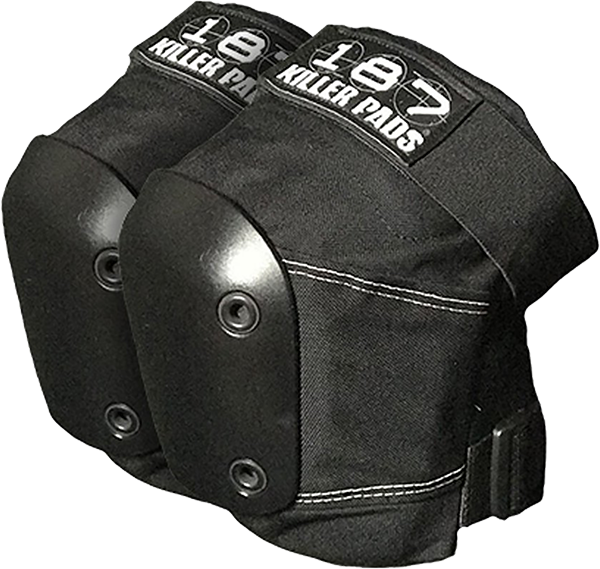 187 Slim Knee Pads XL - Black/Black - 100% Original Protective Gear for Skateboarding, Cycling & Construction Work