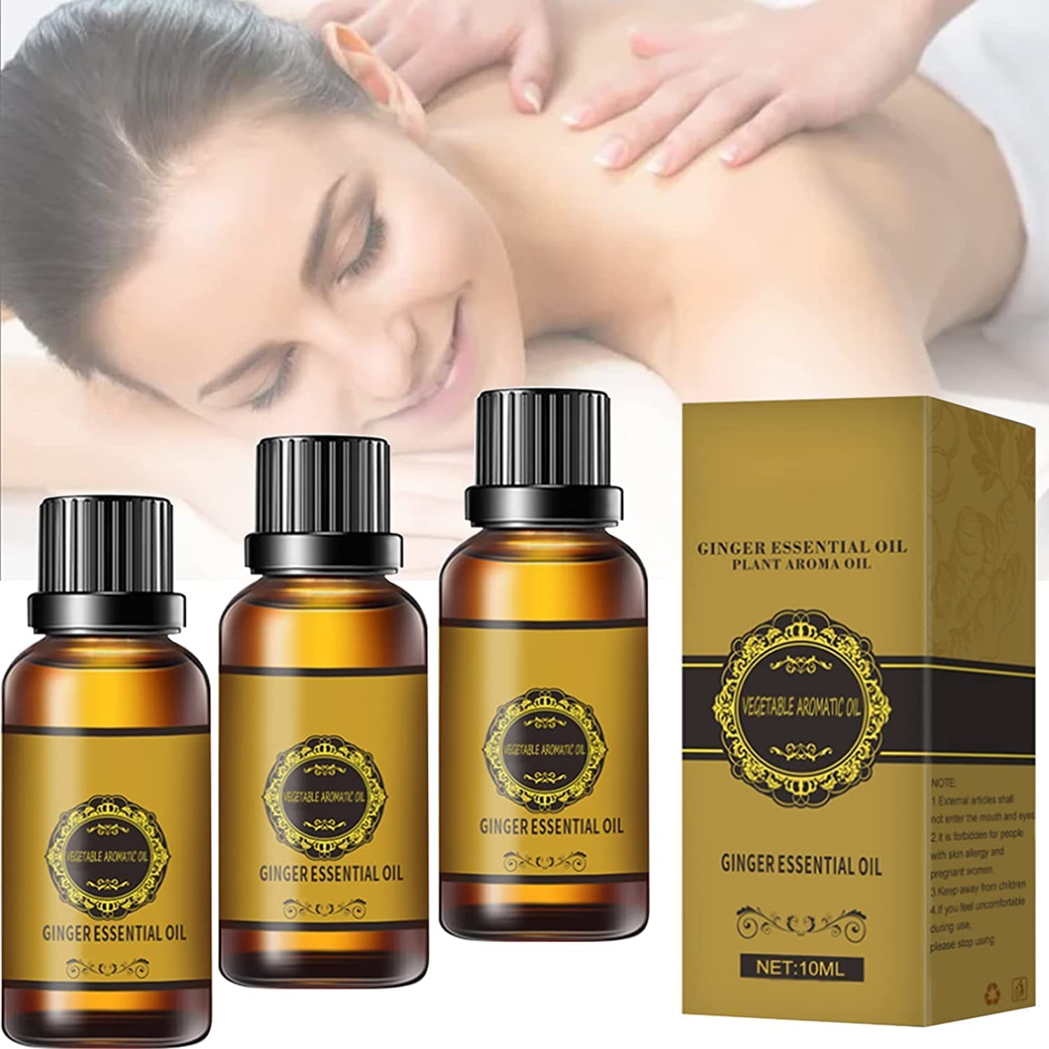 Pure Ginger Essential Oil for Belly Slimming & Detox - Anti-Cellulite Massage Oil for Stomach & Body - 100% Natural Ginger Oil for Weight Loss & Relaxation (30ml) - Perfect for Home Spa, Post-Workout Recovery & Self-Care Routines