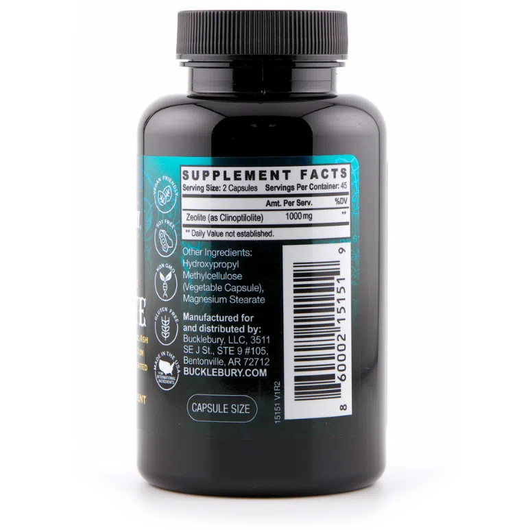 Bucklebury Zeolite Vegan Capsules for Detox & Immune Support - Natural Heavy Metal Cleansing Supplement for Gut Health & Wellness