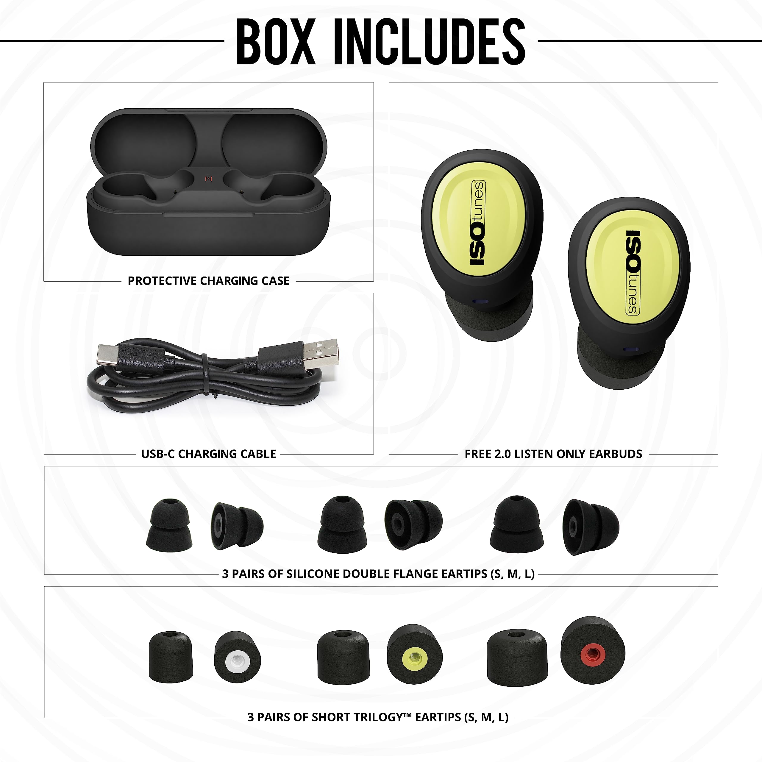 ISOtunes Free 2.0 True Wireless Bluetooth Hearing Protection Earbuds - 25dB NRR Noise Cancelling, OSHA Compliant, 79dB Audio Output for Workplace Safety | Perfect for Construction, Manufacturing & Loud Environments
