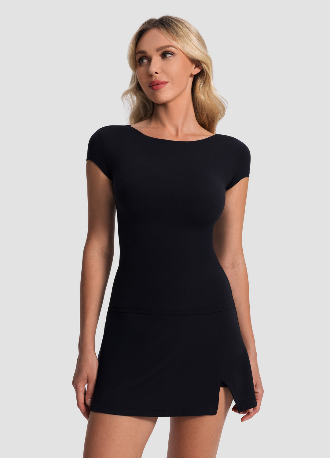 Breathable Open Back T-Shirt for Women - Stylish & Comfortable Summer Top for Casual Outings, Beach Wear, and Yoga