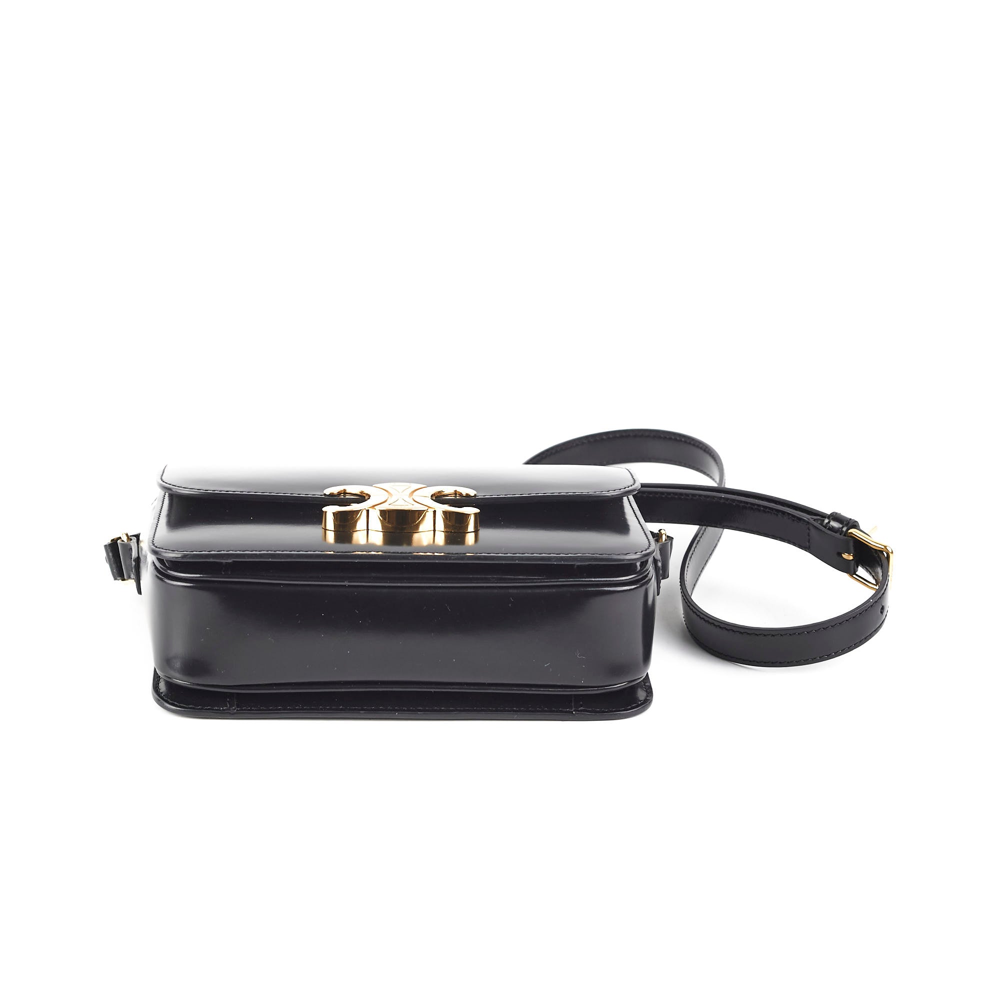 Celine Teen Triomphe Shoulder Bag in Black | Genuine Leather Crossbody Purse for Women | Perfect for Date Night, Office & Everyday Use