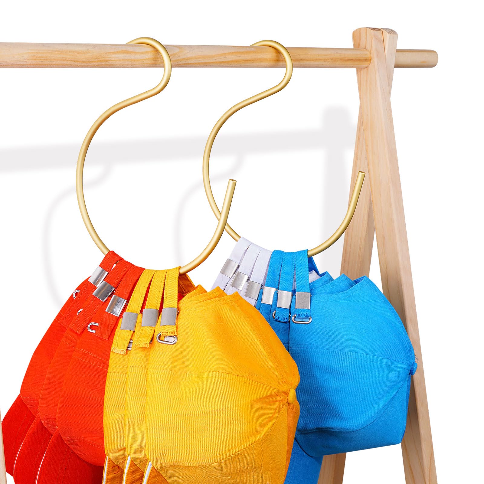2-Pack Premium Aluminum Cap Rack - Space Saving Hat Hanger for Closet, Sturdy Hat Organizer with Large Capacity (Holds 20 Hats) - Perfect for Bedroom, Closet, or Entryway Storage Organization