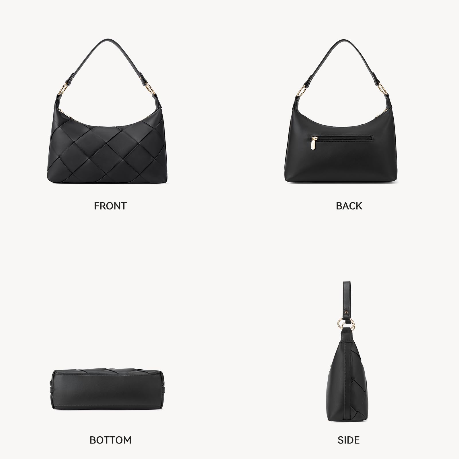 BOSTANTEN Women's Vegan Leather Woven Hobo Shoulder Bag - Stylish & Eco-Friendly Handbag for Work, Travel & Everyday Use
