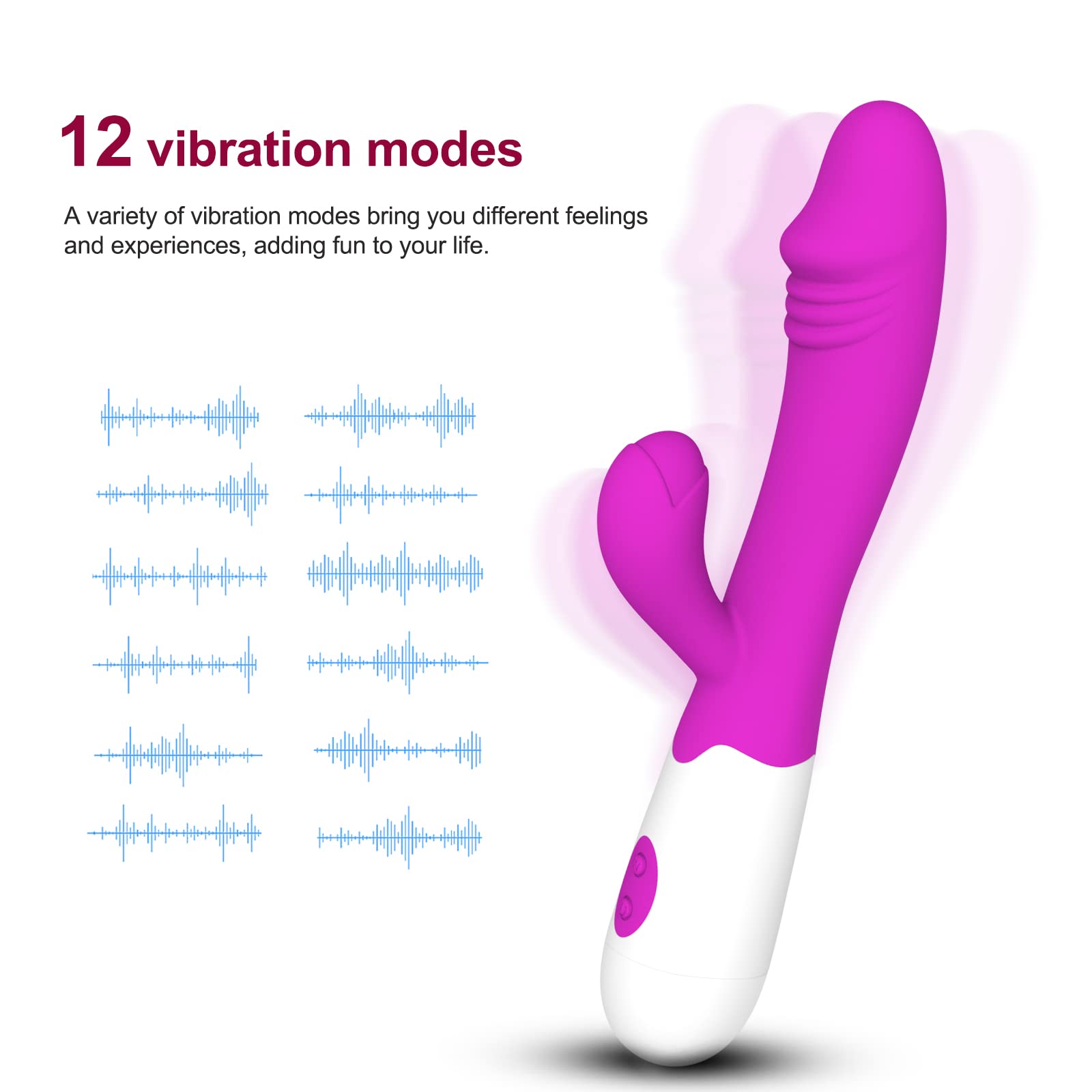 G Spot Vibrator - 12 Modes Rechargeable Dildo for Women & Couples - Intimate Pleasure