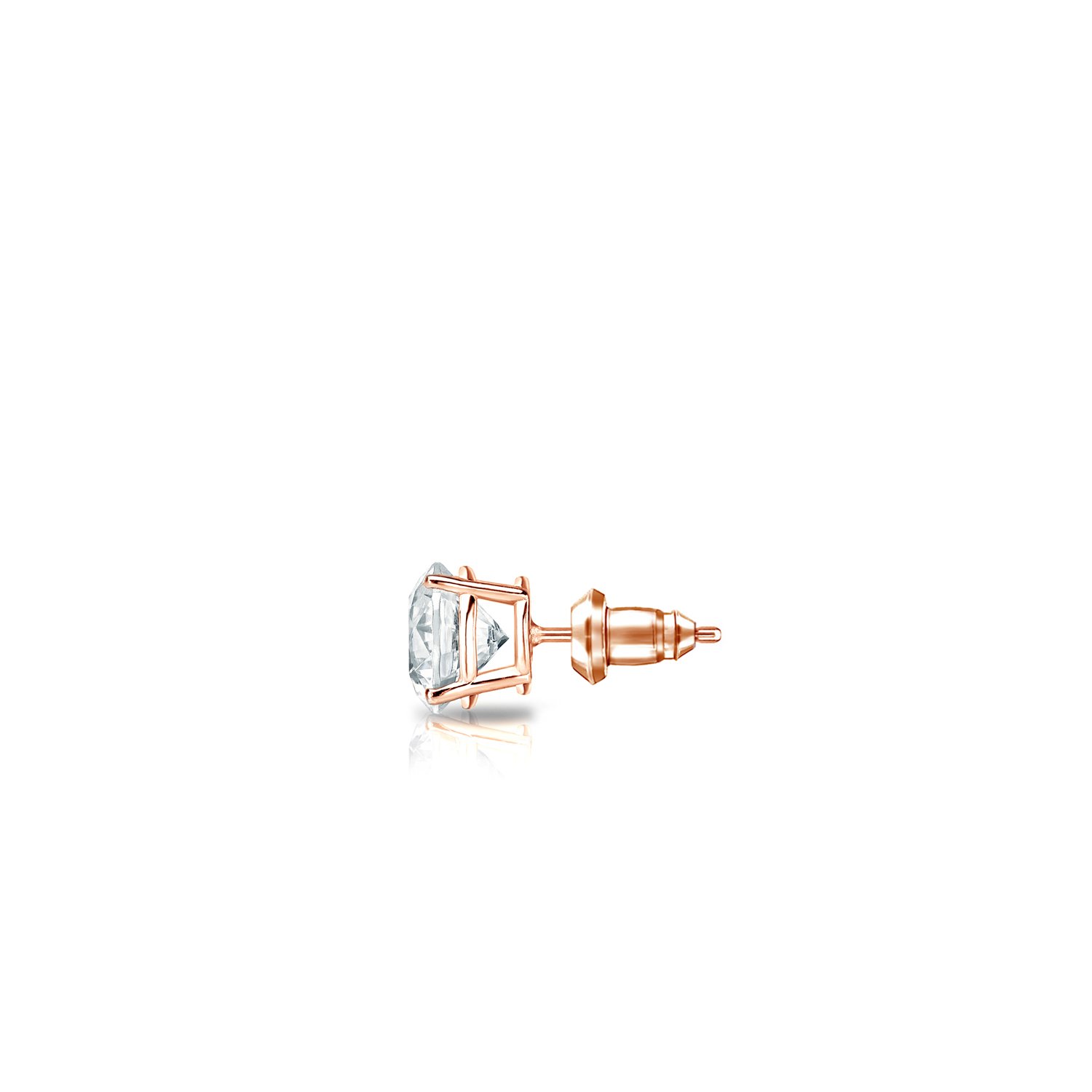 14K Gold 4-Prong Basket Round Diamond Stud Earrings (1/8-1ct, White, SI1-SI2) with Secure Lock Back - Perfect for Everyday Wear, Wedding & Special Occasions