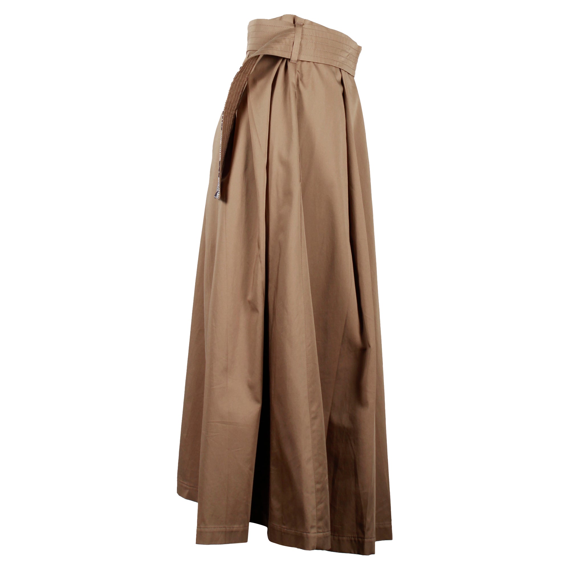 Max Mara Beige Cotton Pleated Midi Skirt for Women | Elegant Office & Party Wear | Perfect for Work, Weddings & Special Occasions