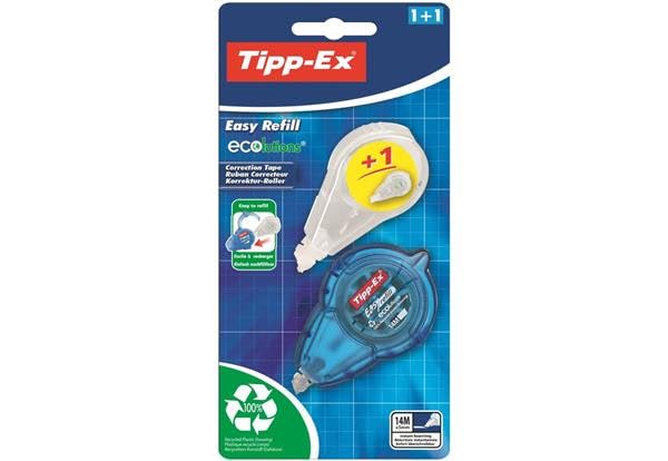 BIC Atlantis Classic Black Ballpoint Pens - 12 Pack with Free Tipp-Ex Correction Fluid & Refill - Smooth Writing Office & School Supplies for Everyday Use, Note Taking & Business Meetings