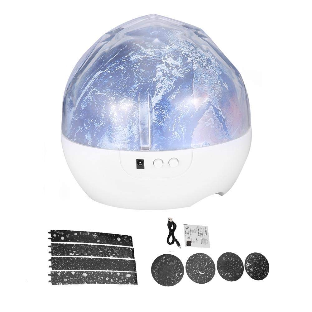 JADPES USB-Powered LED Projector Night Light - Rotating Starry Sky Projection with Colorful Diamond Effects & Soothing Music for Bedroom, Nursery, Living Room | Perfect for Kids' Rooms, Romantic Ambiance, and Relaxation