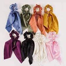 APSAMBR - Soft Chiffon Long Hair Scrunchies Elastic Hair Ties for Women & Girls (3-Pack) - Perfect for School, Work, Parties & Everyday Styling