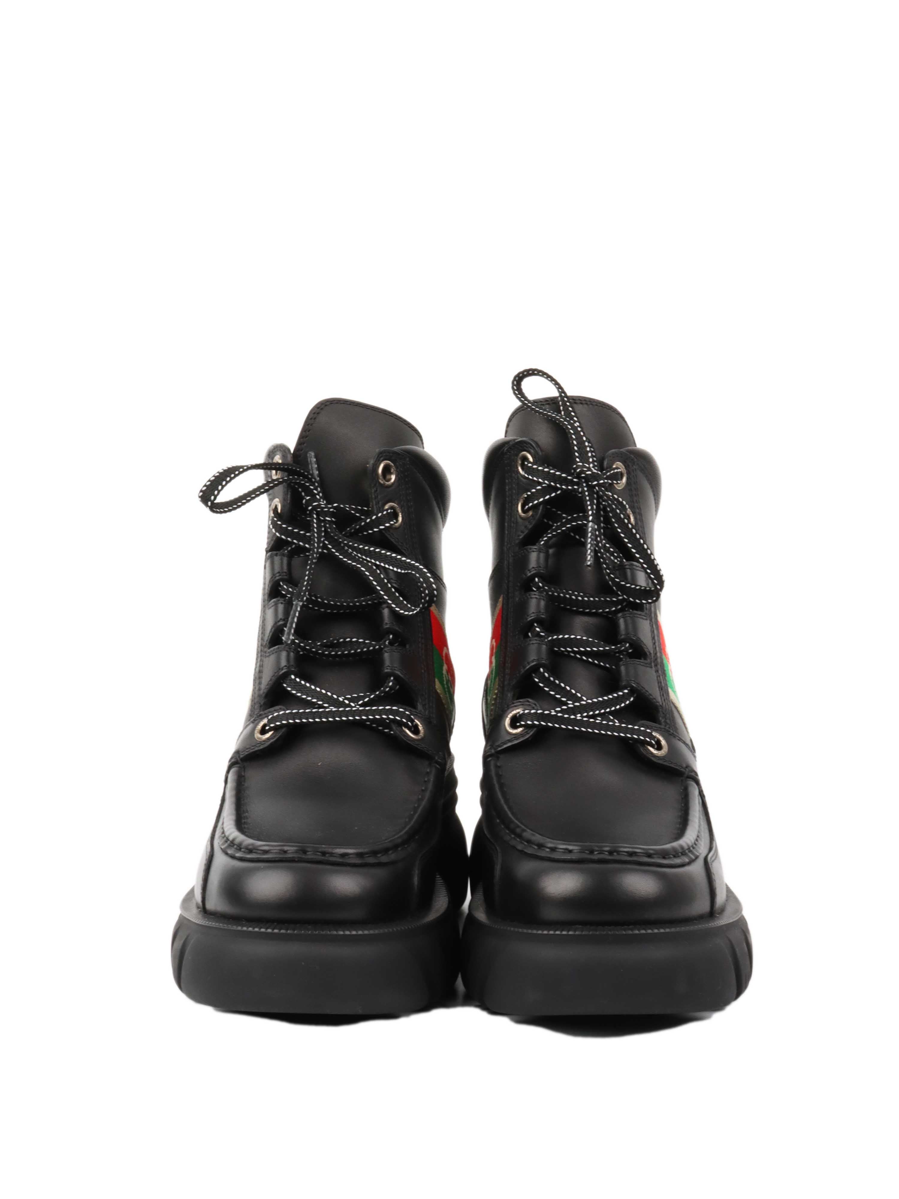 Gucci Black Interlocking GG Ankle Boots for Women - Luxury Leather Chelsea Boots with Gold Hardware - Perfect for Fall Fashion, Date Nights & Office Wear