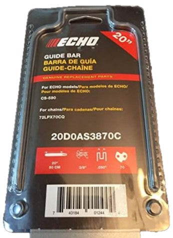 ECHO 20-Inch Timberwolf Chainsaw Guide Bar - Professional Replacement Chainsaw Bar for Wood Cutting, Tree Trimming & Firewood Processing