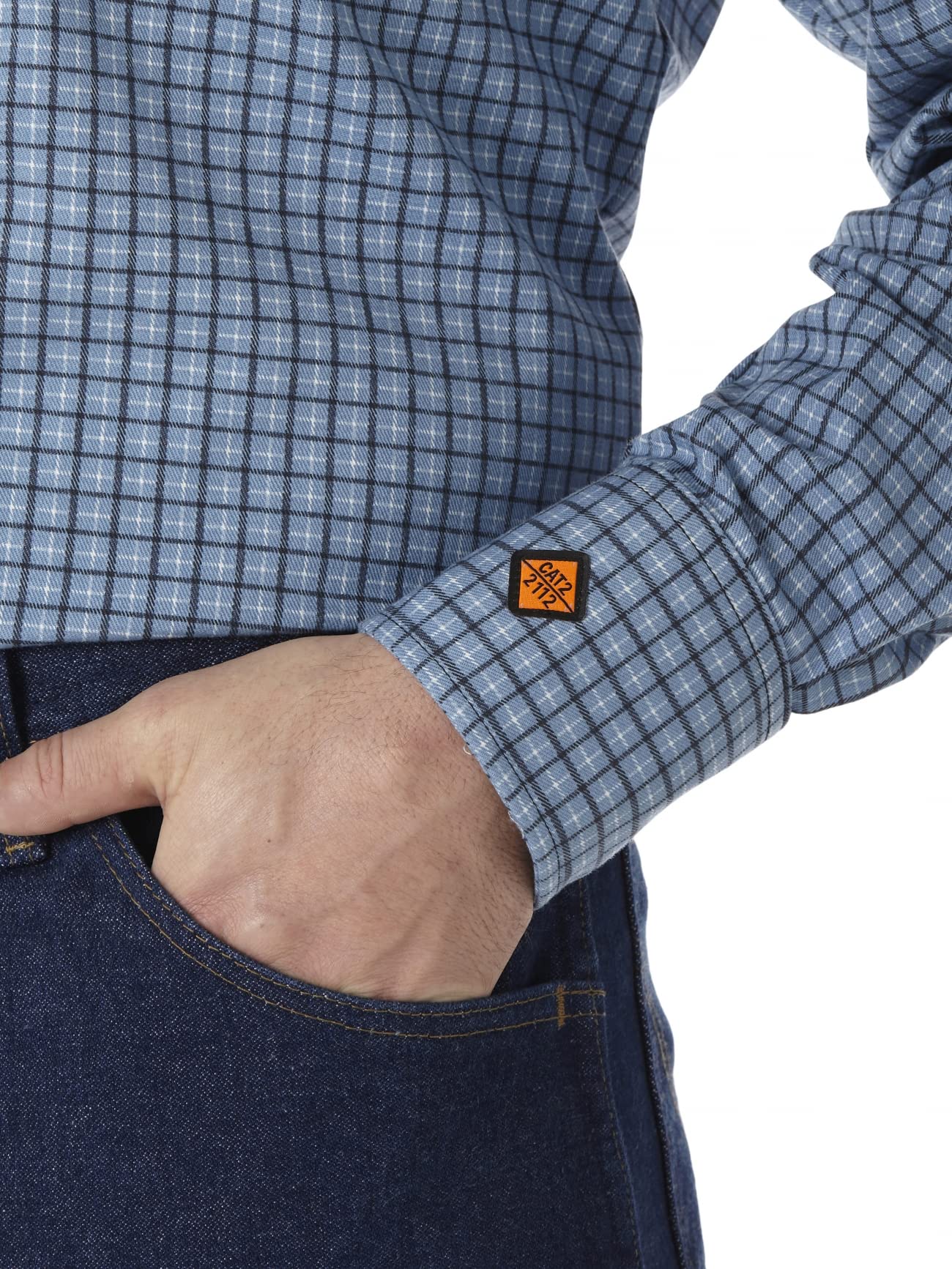 Wrangler Men's Riggs Workwear Flame Resistant Western Long Sleeve Two Pocket Snap Shirt - Durable Work Shirt for Construction, Ranch & Outdoor Jobs