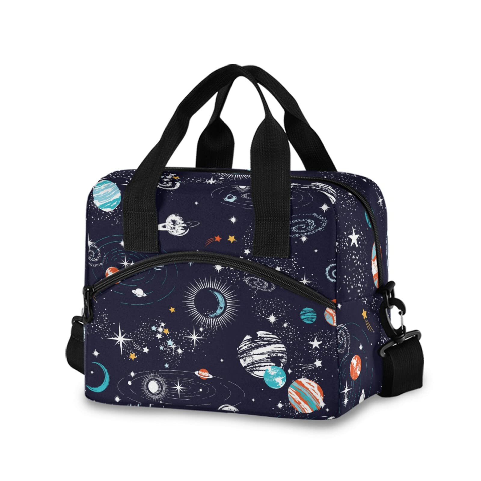 CBBYY Insulated Lunch Bag for Women & Men - Reusable Space Universe Lunch Box with Adjustable Shoulder Straps - Perfect for Work, School, Picnics & Outdoor Activities