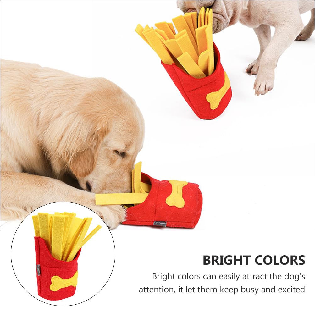 Interactive Dog Puzzle Toy - French Fries Shape Snuffle Mat for Slow Feeding & Chewing | Pet Training & Mental Stimulation for Small & Large Dogs | Perfect for Boredom Relief & Anxiety Reduction