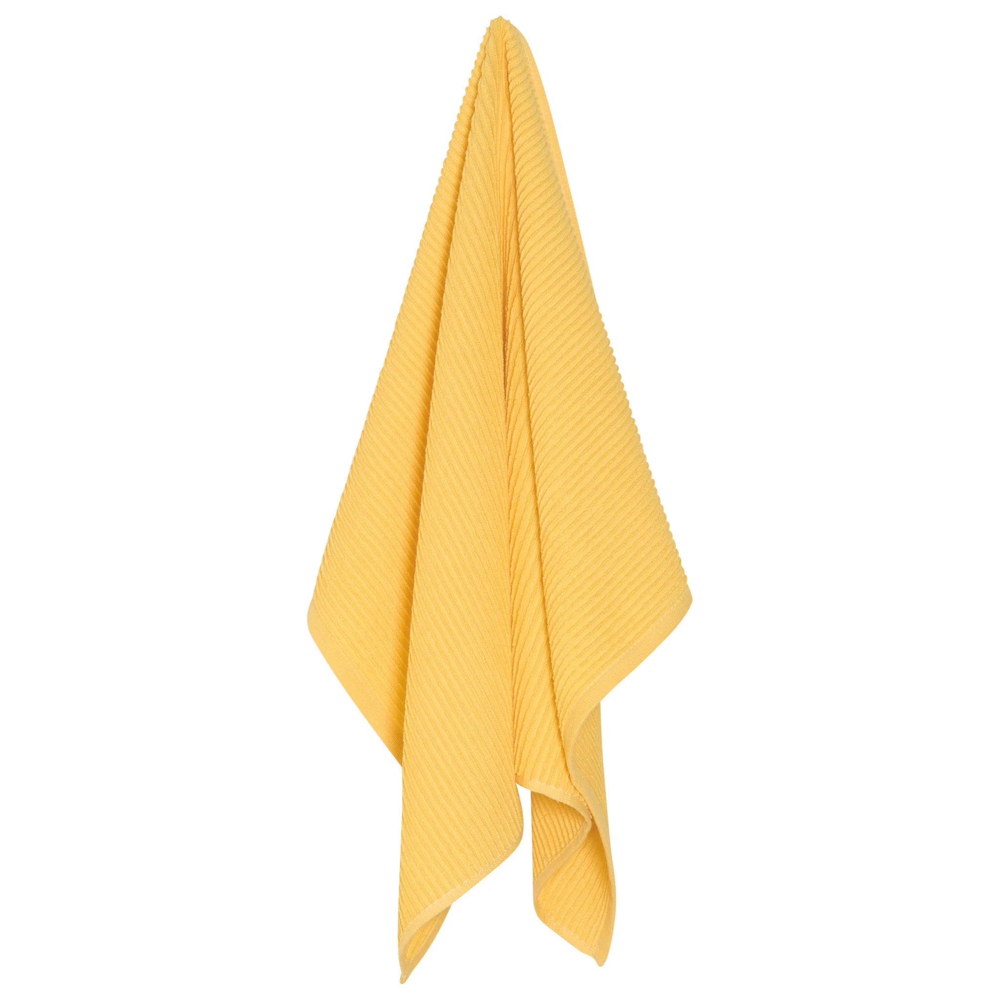 Danica Ripple Terry Cotton Dish Towel - Super Absorbent Kitchen Towels for Drying Dishes & Hands - Lemon Yellow - Perfect for Kitchen, Bathroom & Cleaning Tasks