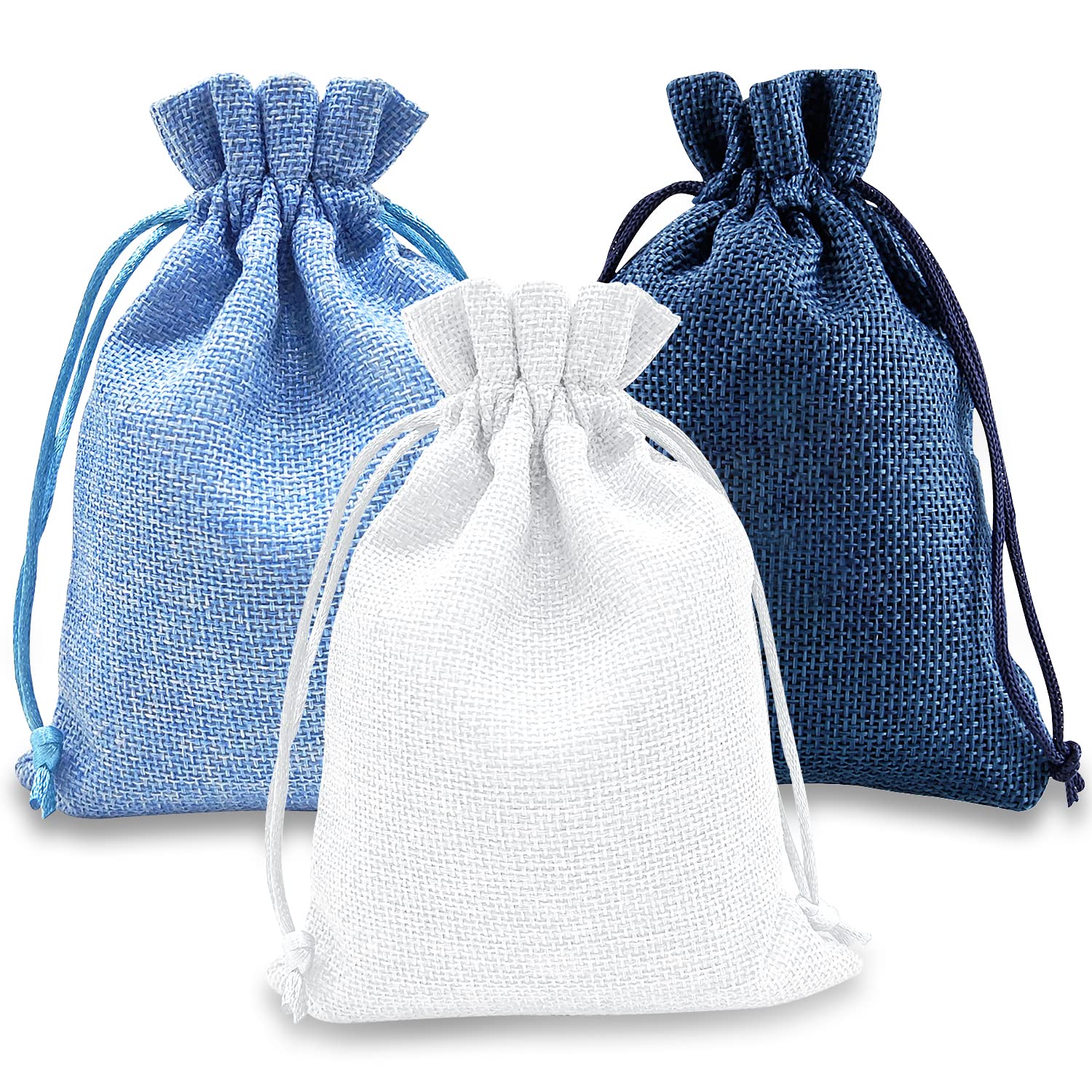 JANMIN 30pcs Natural Linen Burlap Drawstring Bags 4x5.5 inch - Eco-Friendly Wedding Favor Pouches, Gift Bags for Jewelry, DIY Crafts, Baby Shower, Birthday & Christmas - Perfect for Party Favors, Handmade Soap Packaging, Small Gift Wrapping