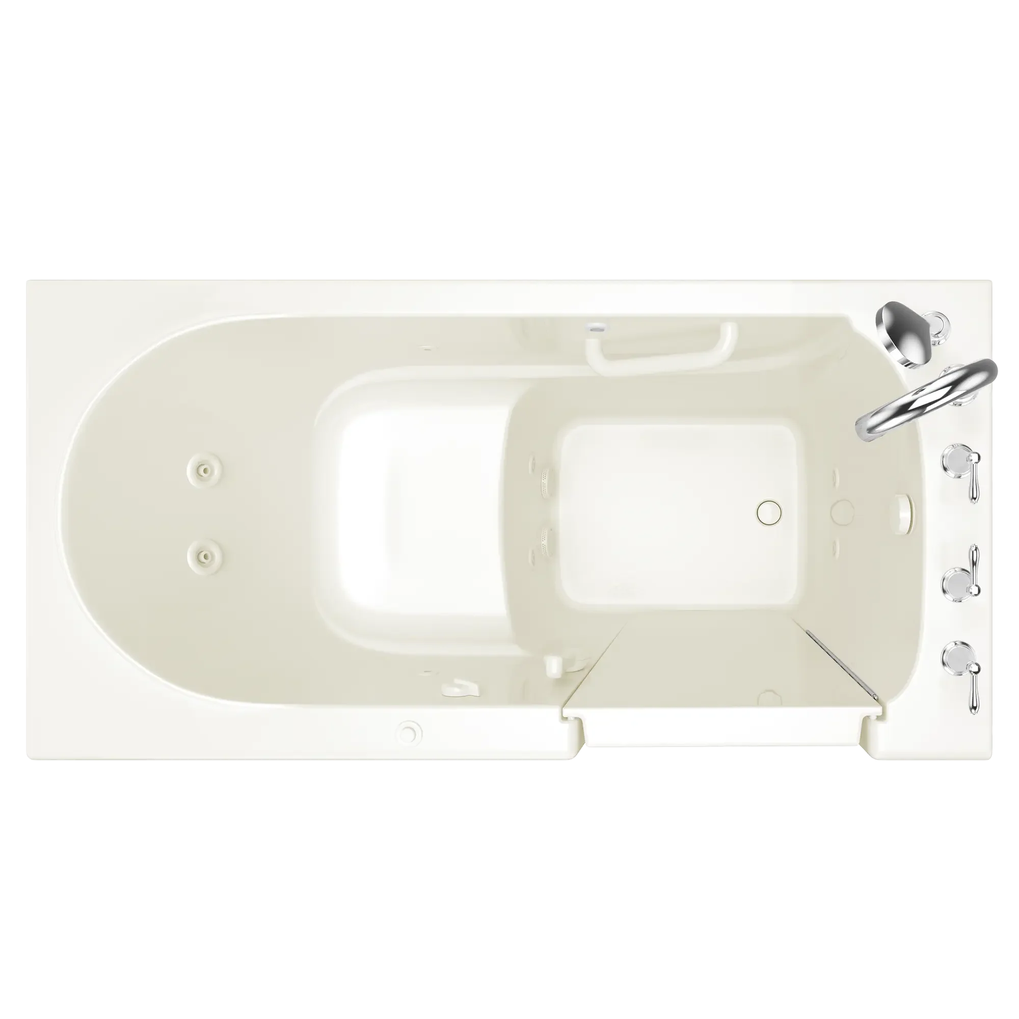 30 x 60 Inch Gelcoat Walk-in Bathtub with Whirlpool System - Right Hand Drain & Faucet Included | Ideal for Elderly & Mobility Support, Spa-Like Relaxation at Home