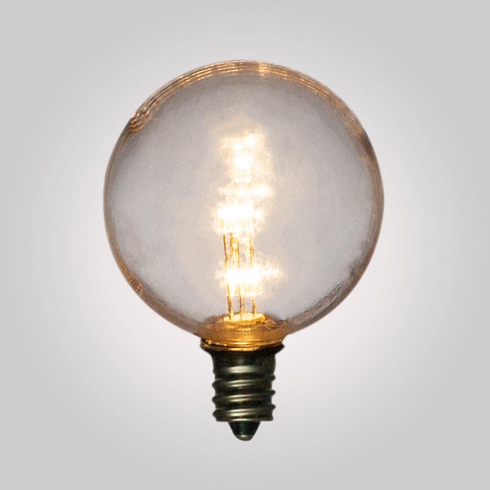 102 FT Shatterproof LED Outdoor String Lights - 100 E12 C7 Base Sockets, White Cord, G40-1.6 Inch Bulbs (1 Watt) - Perfect for Patio, Garden, Backyard & Wedding Decor - Durable Weatherproof Lighting by PaperLanternStore.com