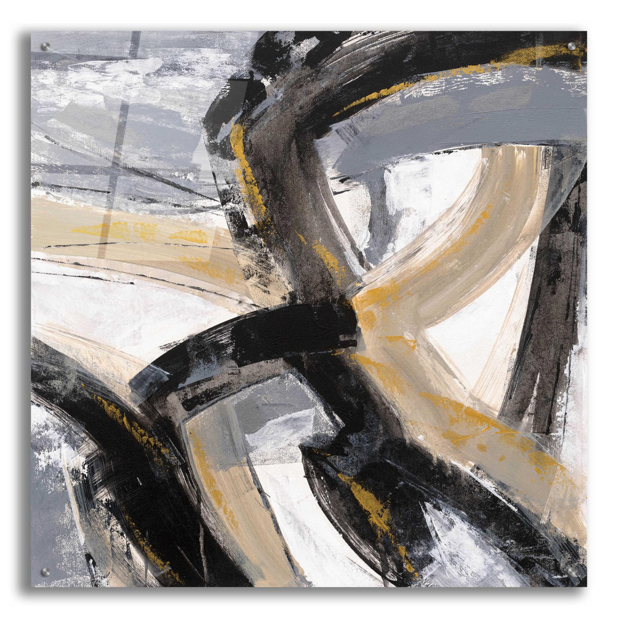 Urban Graffiti II Acrylic Glass Wall Art by Silvia Vassileva - 36x36 Inches Modern Abstract Painting for Living Room, Bedroom & Office Decor