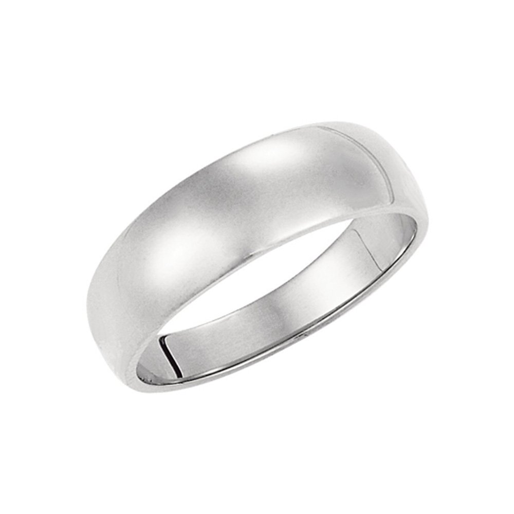 The Black Bow 6mm Half Round Tapered Wedding Band in 14k White Gold – Perfect for Engagement, Anniversary, and Everyday Elegance