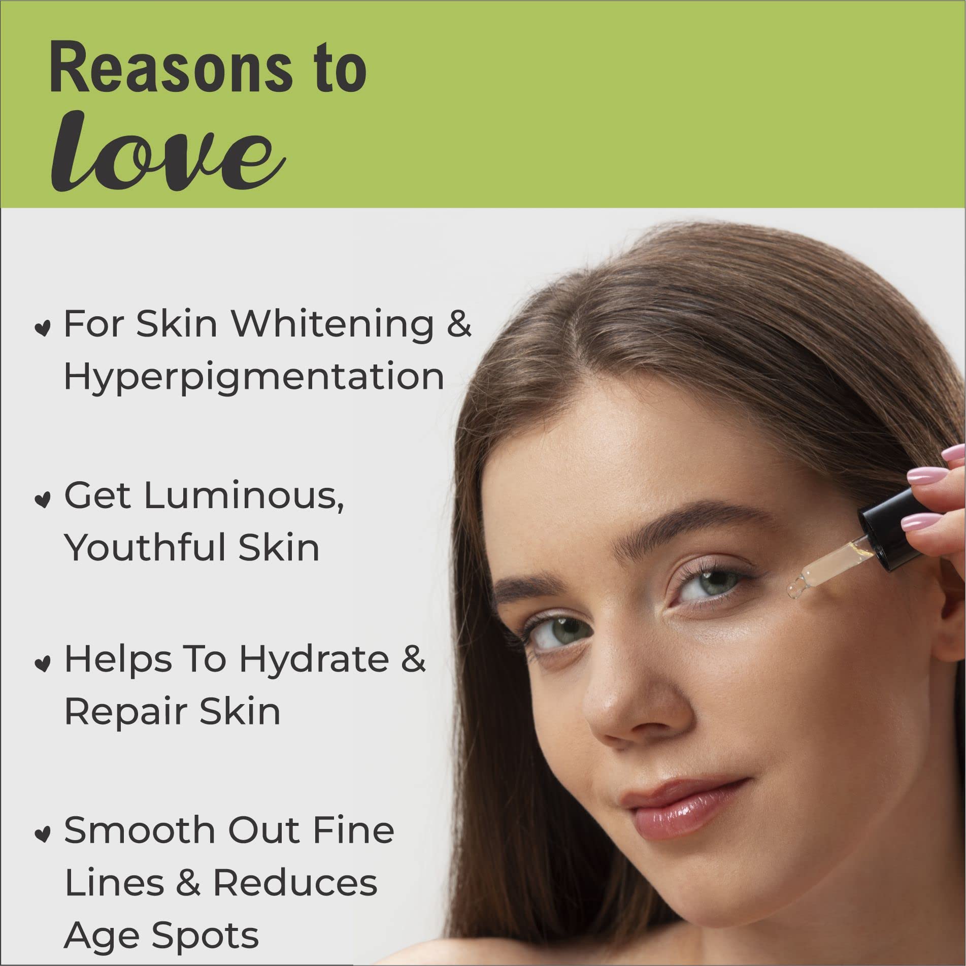 Luvyh Green Tea Face Serum with Vitamin C - Brightening & Smoothing 30ml | Anti-Aging Skincare for Glowing Skin | Day & Night Use