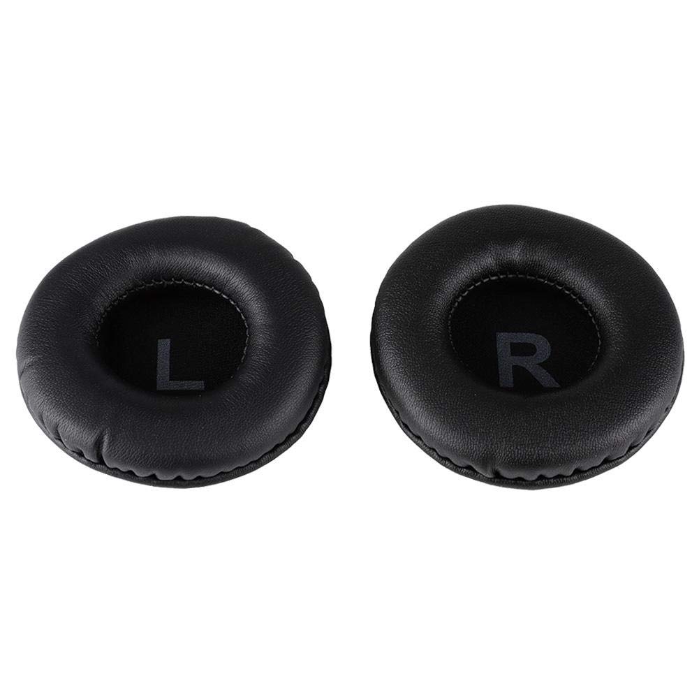 2pcs 80mm Universal Replacement Ear Pad Cushions with L/R Mark - Soft Memory Foam Headphone Earpads for Sony, Bose, Sennheiser (Black) - Perfect for Gaming, Music & Long Wear Comfort