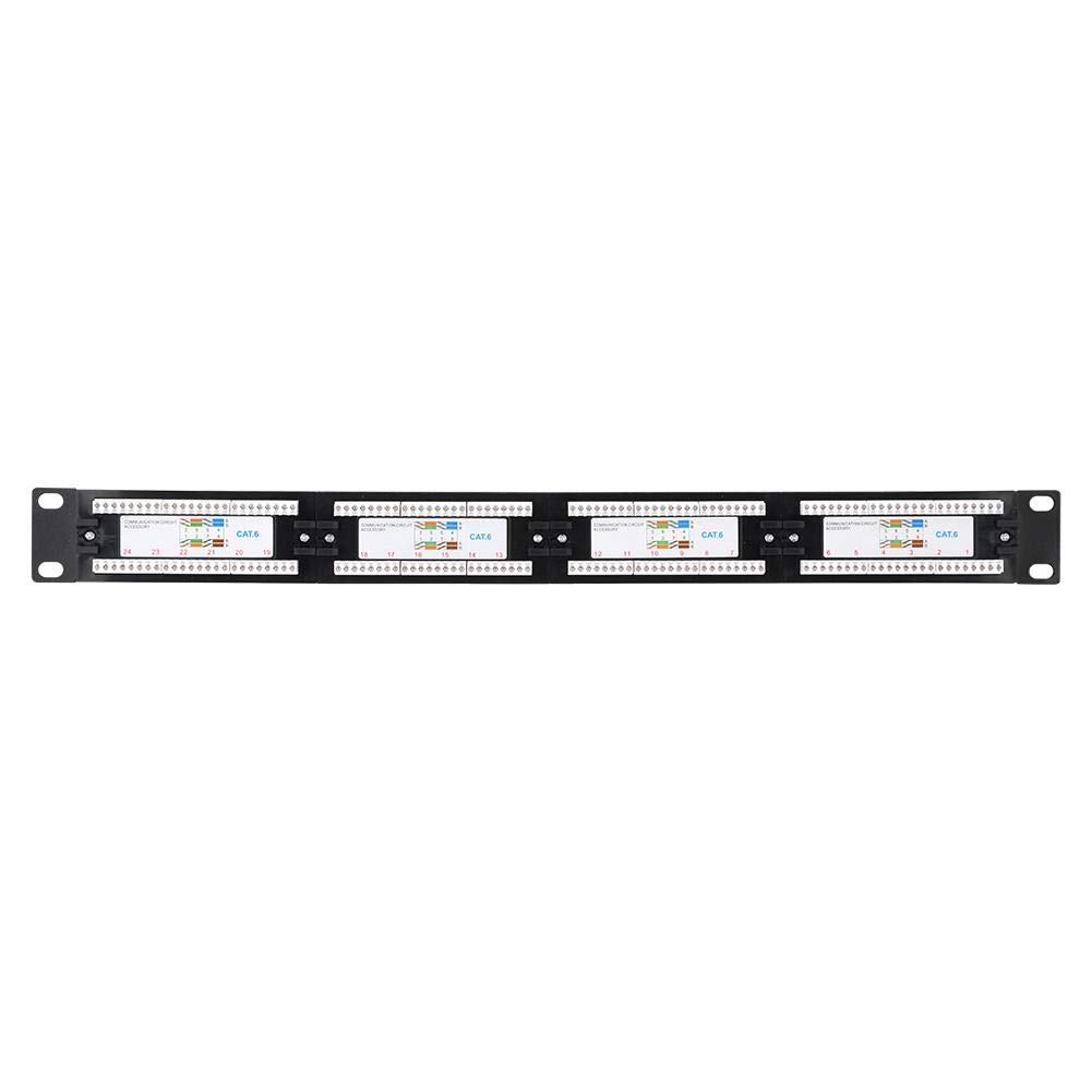 24 Port Cat6 Patch Panel - High Speed Durable Network Rack Mount Panel with Wall Mount Bracket (19