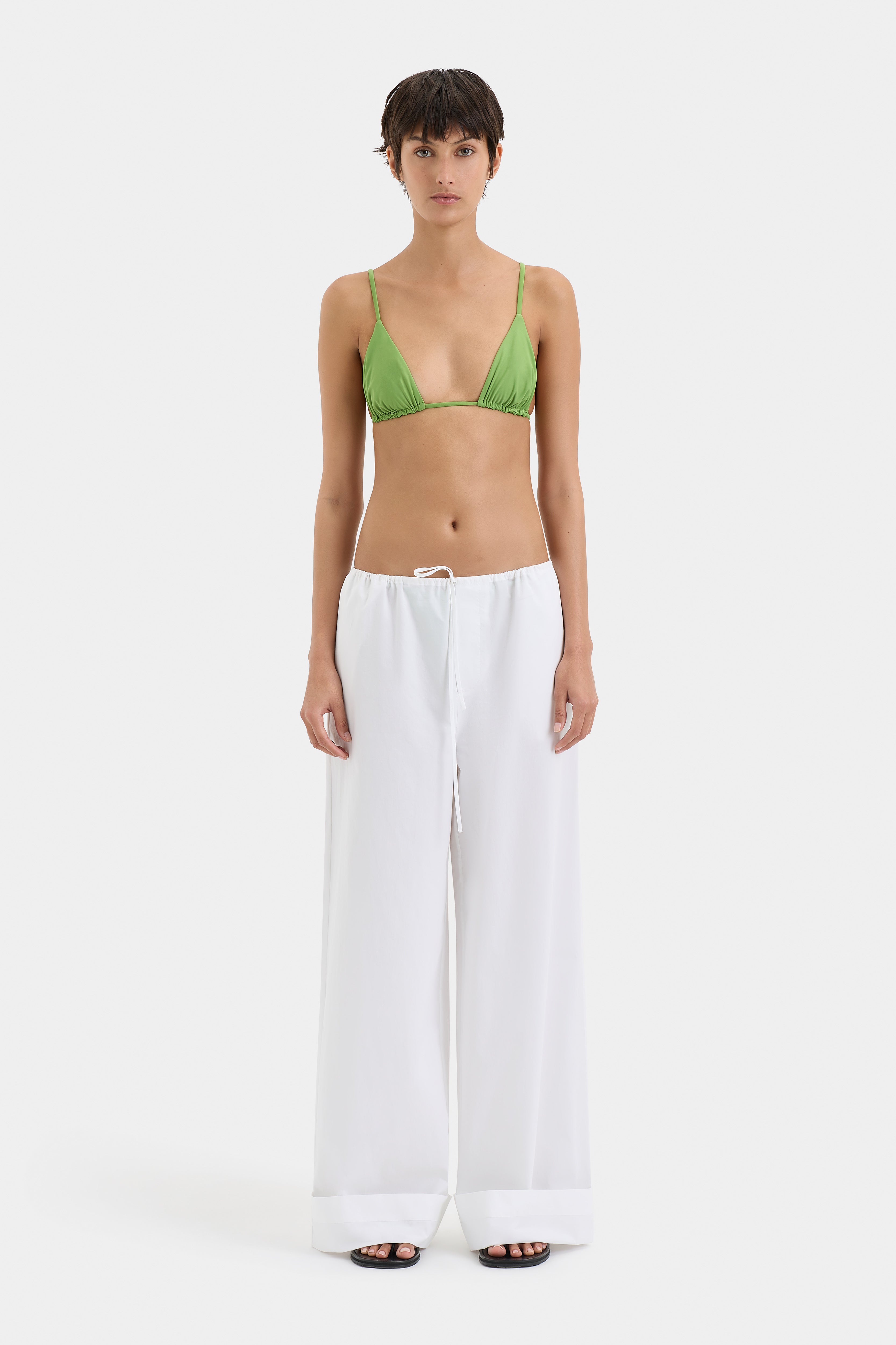 Zaria Ivory Pants for Women - Comfortable High-Waisted Wide Leg Trousers for Office, Travel & Casual Wear