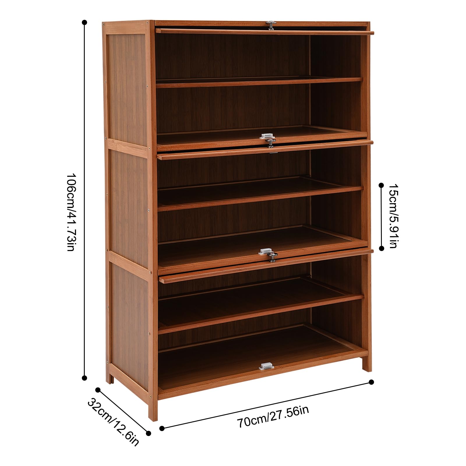 6-Tier Bamboo Shoe Cabinet - Freestanding Shoe Rack & Entryway Organizer for Closet, Bedroom, Living Room Storage - Natural Wood Shoe Shelf for Home Decor