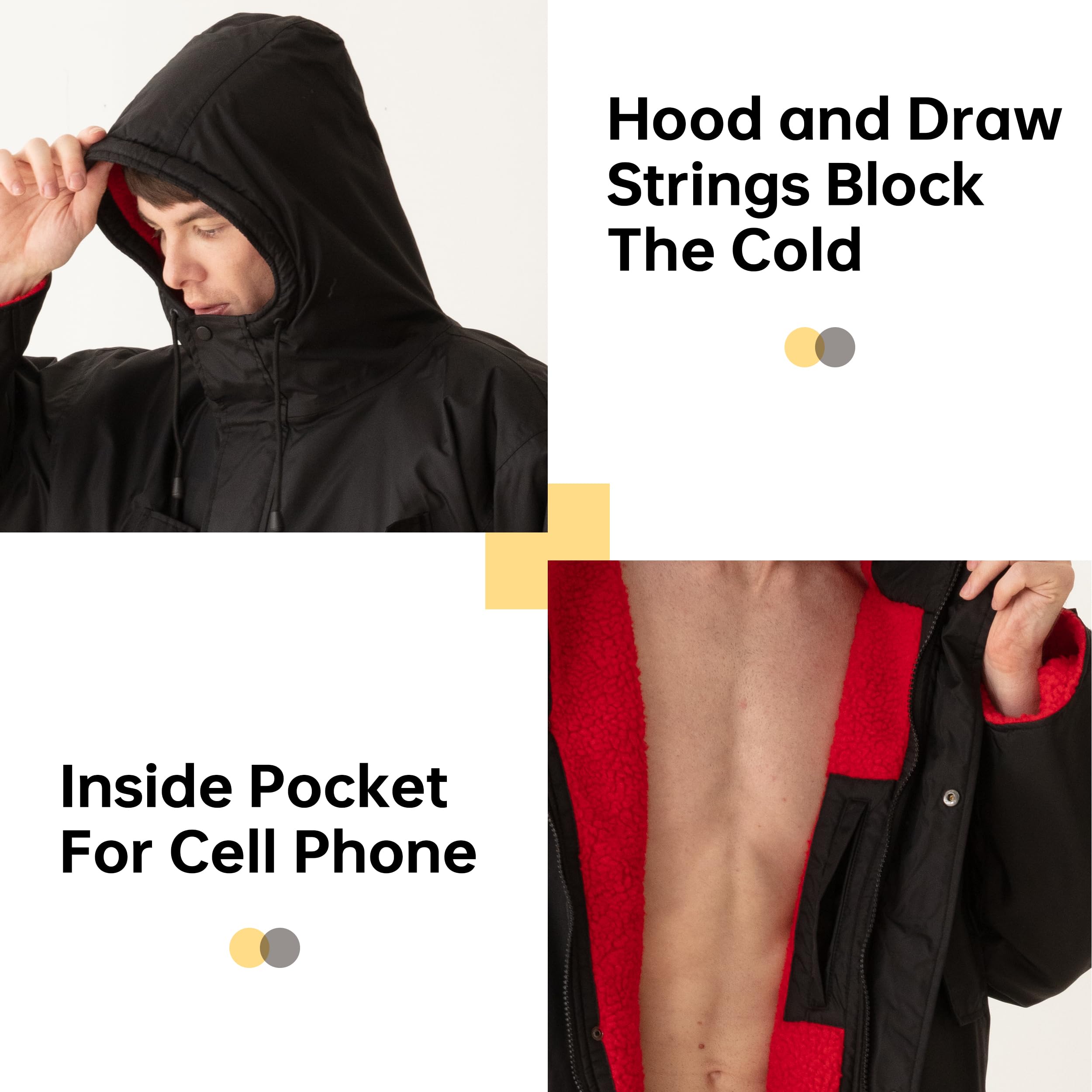 **Unisex Waterproof Swim Parka - Oversized Quick Dry Hooded Surf Poncho for Men & Women, Windproof Beach Changing Robe - Perfect for Surfing, Swimming & Outdoor Activities**