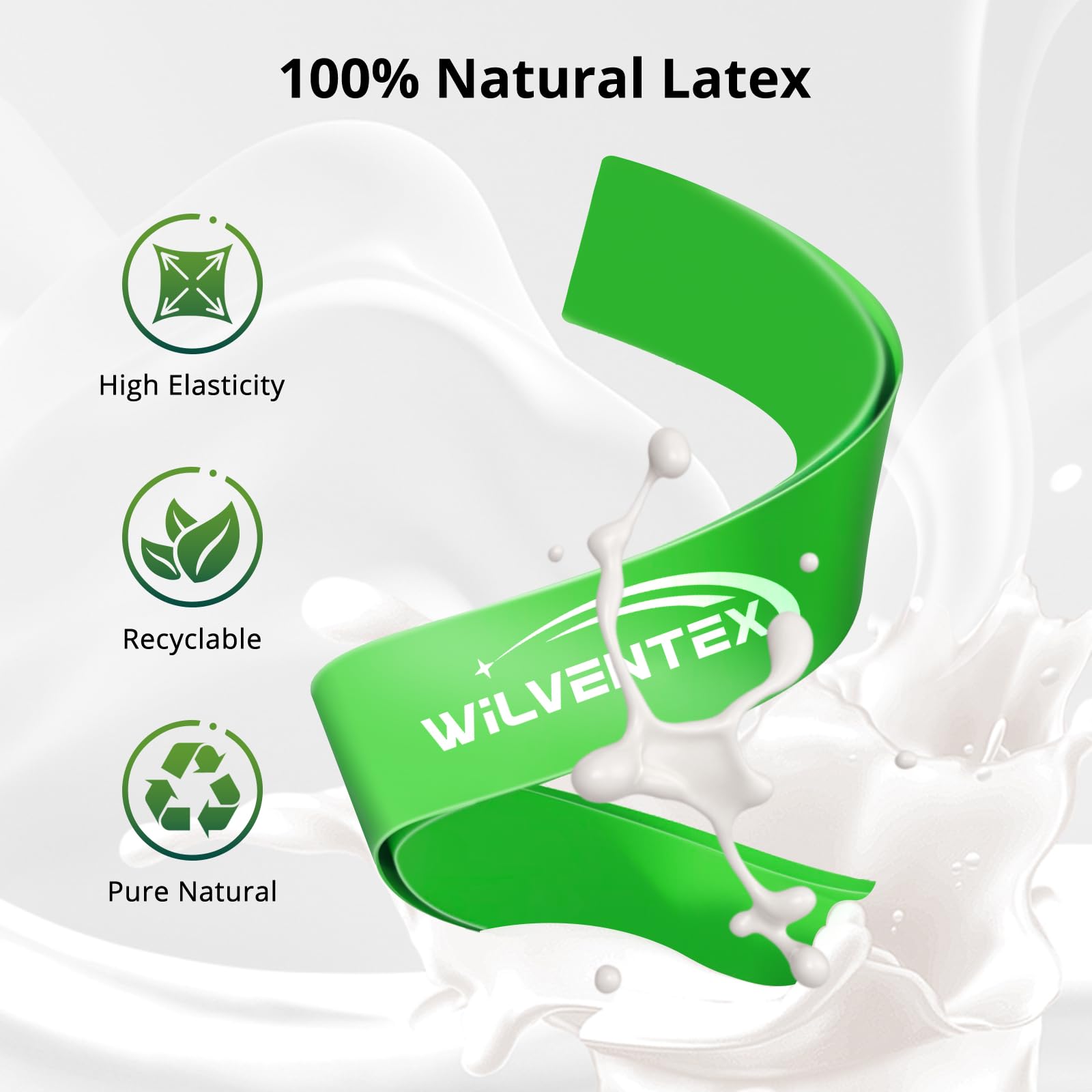 Premium WILVENTEX Resistance Bands Set - 5 Natural Latex Loop Bands (10LBS-115LBS) for Strength Training, Yoga, Physical Therapy & Home Workouts | Perfect for Gym, Stretching & Fitness Exercises