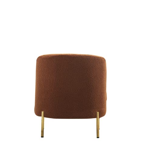 Modern Accent Chair with Gold Metal Legs - Upholstered Club Chair for Living Room, Bedroom & Office - Comfortable Lounge Seating for Relaxing, Reading & Entertaining Guests