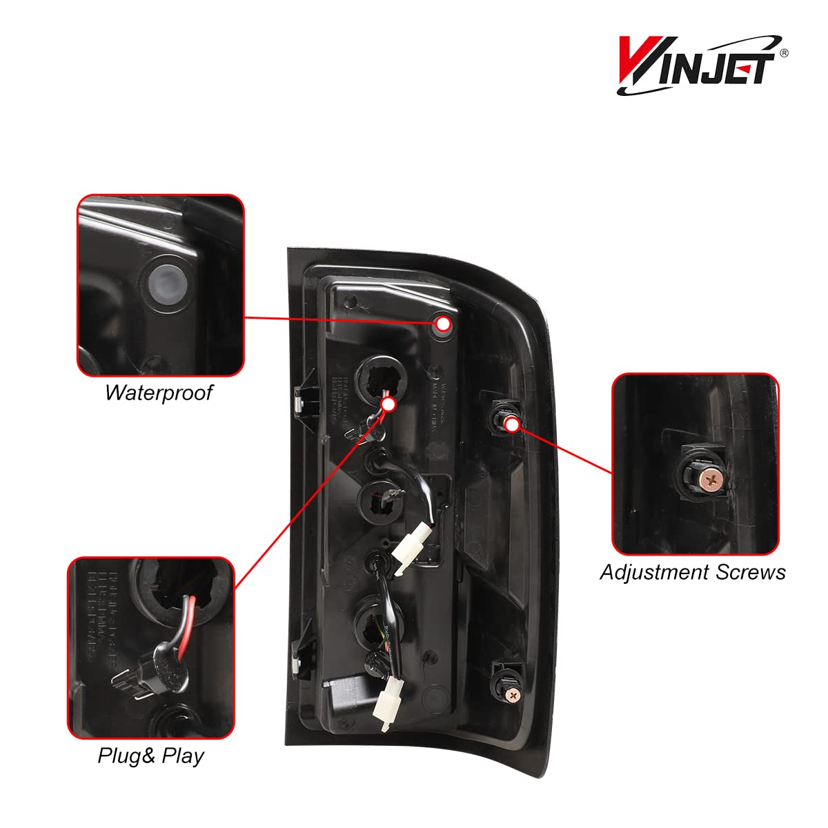 Winjet LED Tail Lights Assembly for 2014-2018 Chevy Silverado 1500 & 2015-2018 Silverado 2500/3500 HD - DRL LED Tail Lights with Sequential Turn Signals & Dynamic Brake Running Lights - Upgrade for Night Driving & Enhanced Safety