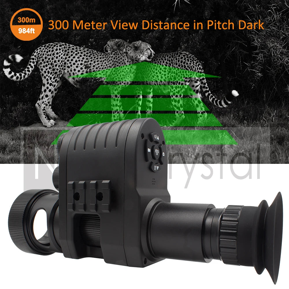 Infrared Hunting Night Vision Scope - 1080p HD Clip-On Monocular with DVR & Thermal Imaging for Sniper Rifles | Perfect for Low-Light Hunting, Wildlife Observation, and Tactical Operations