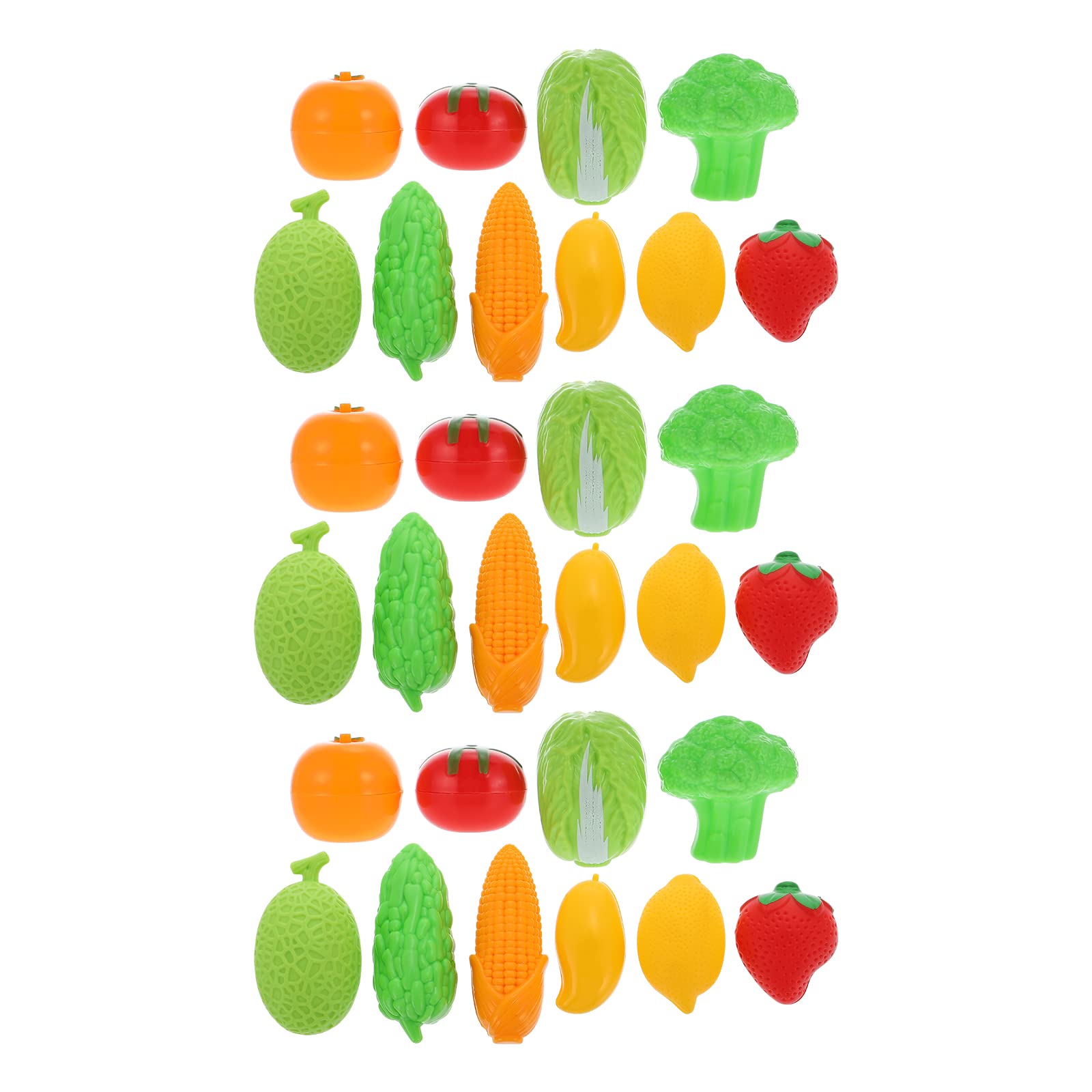 LUOZZY 3 Sets Mini Artificial Fruits & Vegetables - Realistic Dollhouse Kitchen Toys, Fairy Garden Decorations & Photo Props for DIY Crafts, Kids Play & Home Decoration