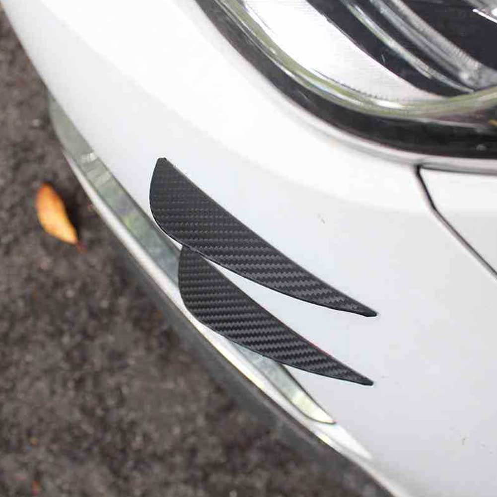Zcargel Universal Carbon Fiber Front Bumper Spoiler Canards, Air Knife, Crash Plate, Lip Chin Spoiler, Splitter, Wrap Angle Protector for Enhanced Aerodynamics and Style in Racing & Street Driving