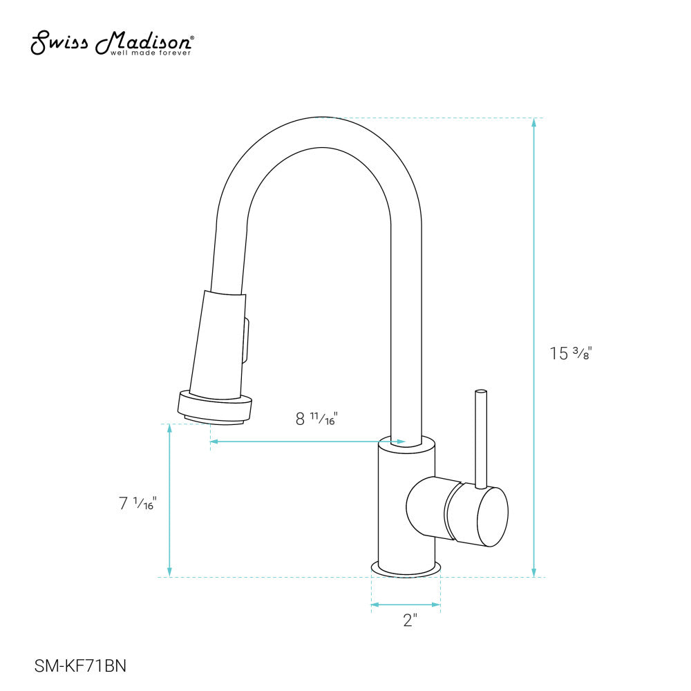Brushed Nickel Single Handle Pull Down Kitchen Faucet - Modern High Arc Sprayer for Easy Dishwashing & Food Prep | Perfect for Small to Large Sinks | Durable & Stylish Home Upgrade