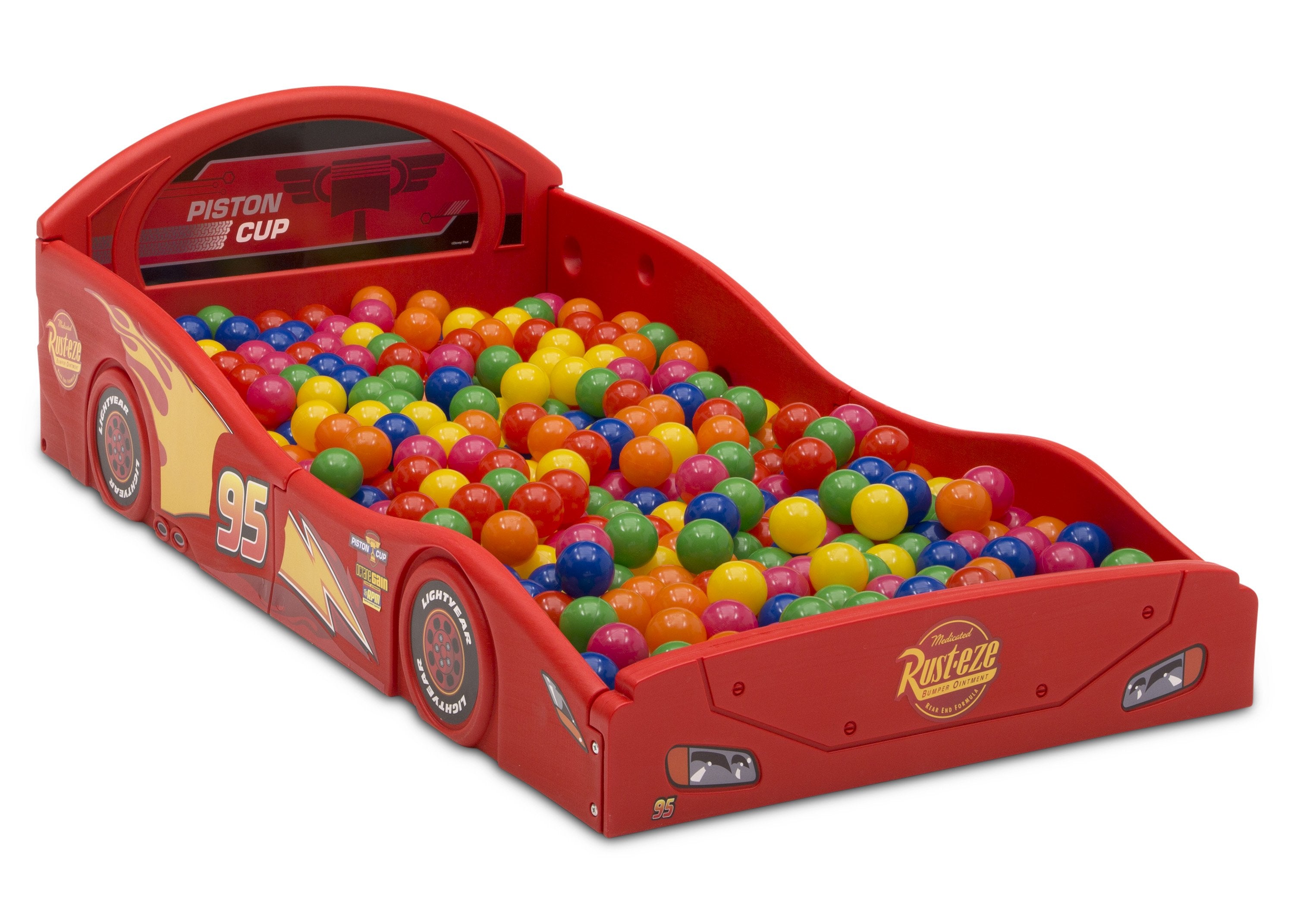 Disney Pixar Cars Lightning McQueen Toddler Bed - Soft Plastic Sleep & Play Bed for Kids - Perfect for Bedrooms, Playrooms & Themed Kids' Rooms