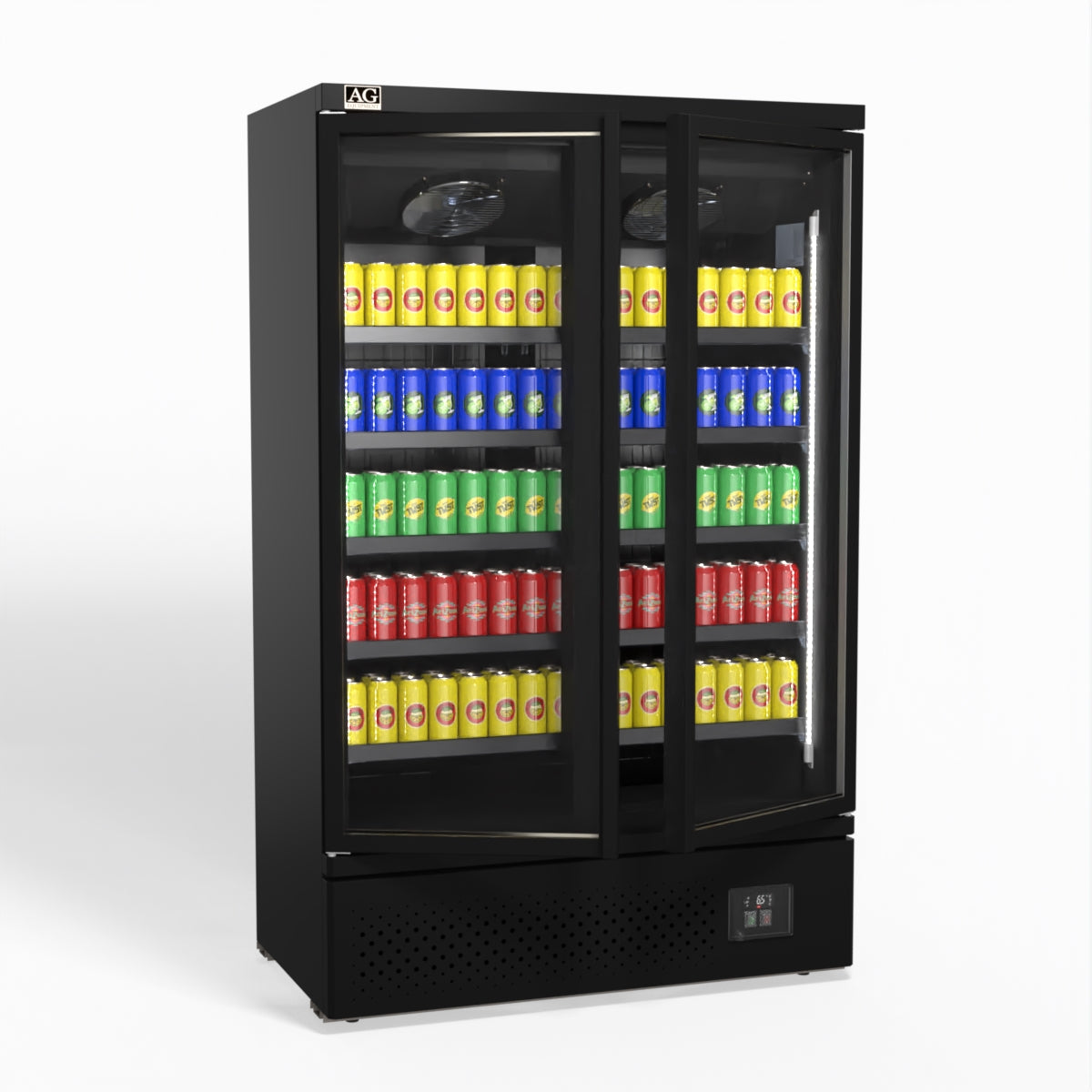 AG Supermarket Commercial Two Glass Door Upright Display Refrigerator 1000L - Perfect for Grocery Stores, Restaurants & Convenience Stores