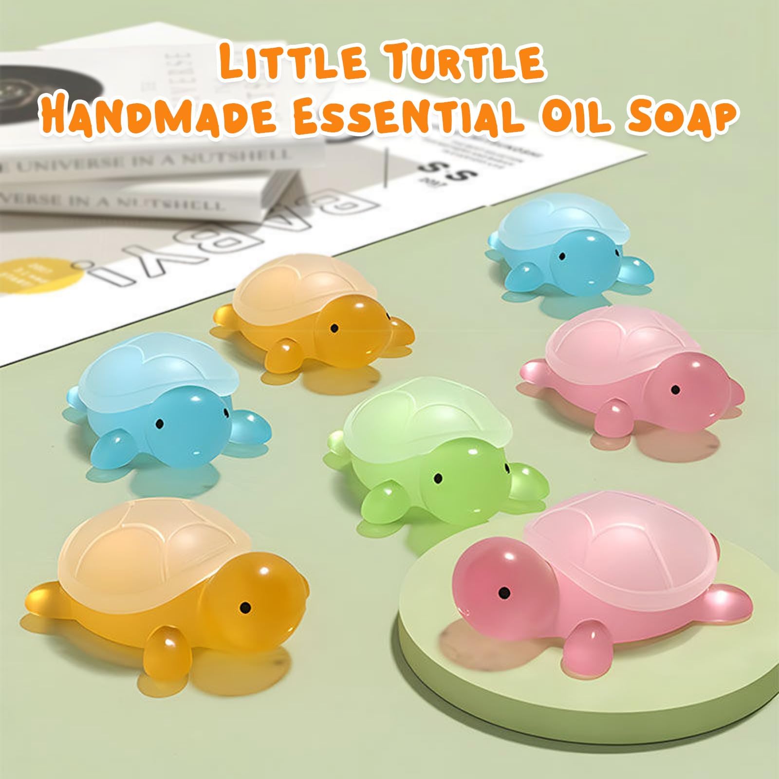 Handmade Turtle-Shaped Essential Oil Soap for Kids - Natural Moisturizing & Cleansing Bath Soap - Cute Mini Turtle Soap Bar for Gentle Skin Care - Perfect for Kids' Bath Time & Gift Ideas