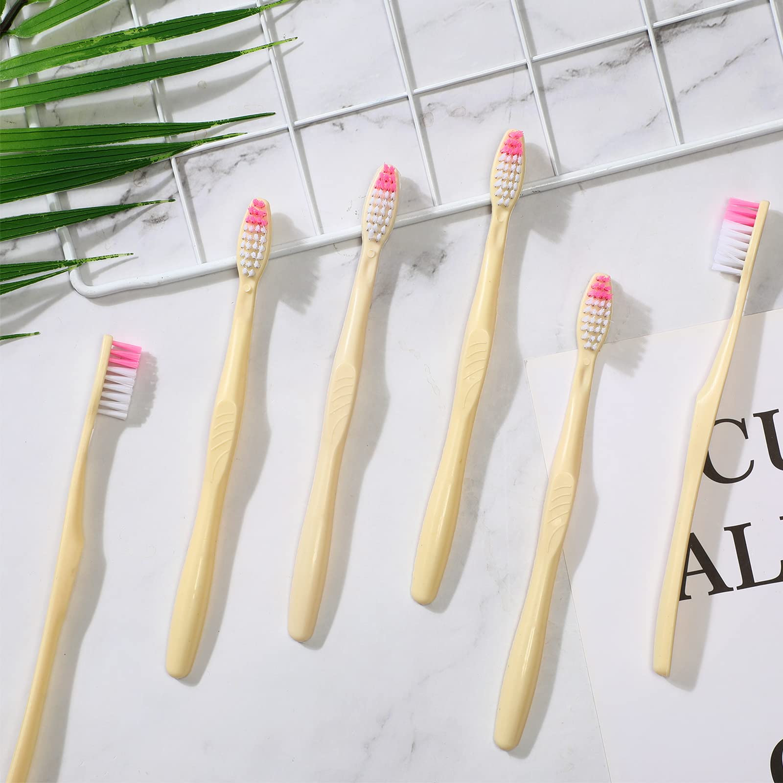 500 Pack Disposable Toothbrushes Individually Wrapped - Soft Bristle Travel Toothbrush Bulk Set for Adults - Oral Hygiene, Dental Care, Camping, Hotels, Guest Rooms (Yellow) | Perfect for Travel, Emergency Kits & Hospitality Use