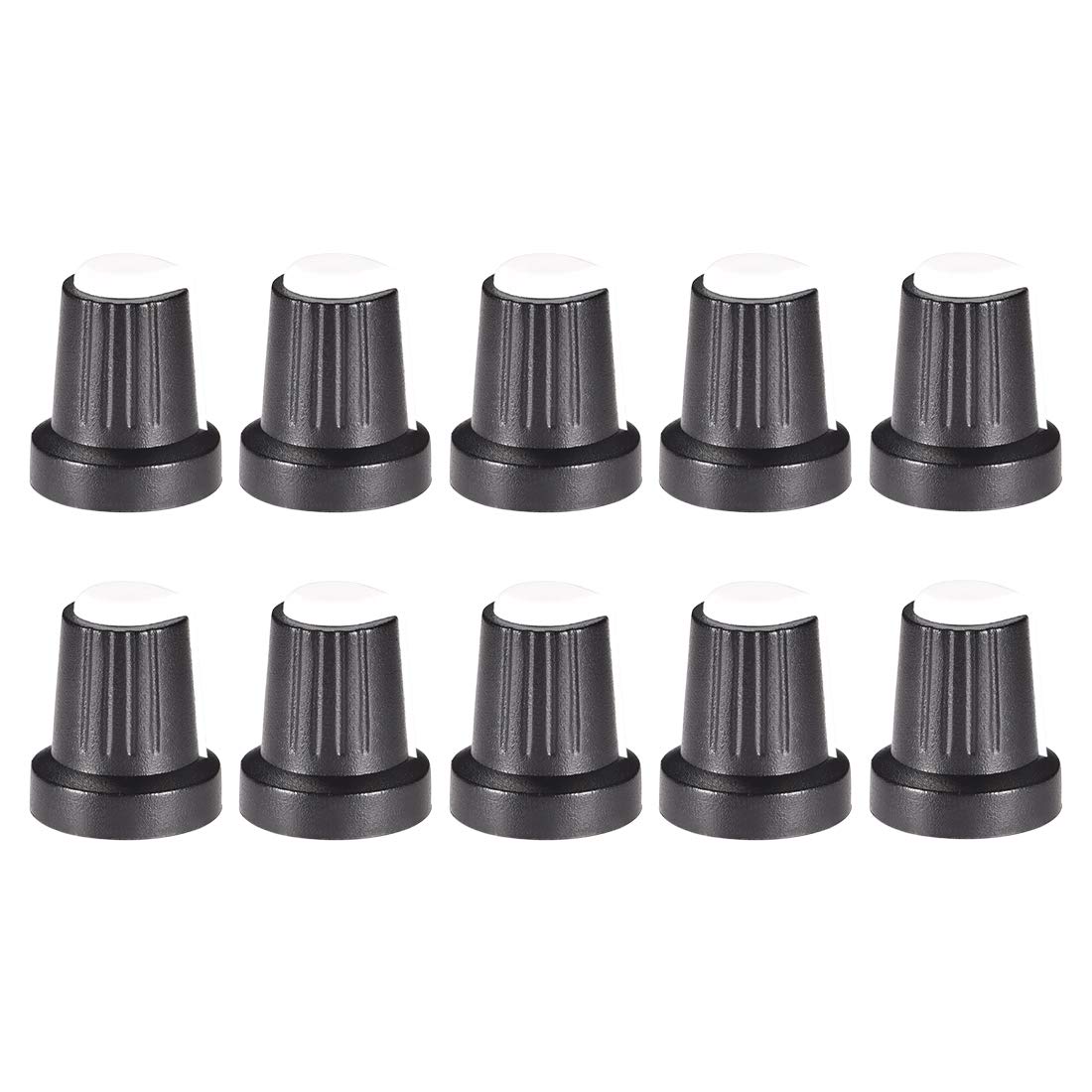 10Pcs 6mm Shaft Hole Knob for Speaker Effect Pedal Amplifier Potentiometer - White Mark Replacement Parts for Guitar Effects & Audio Equipment