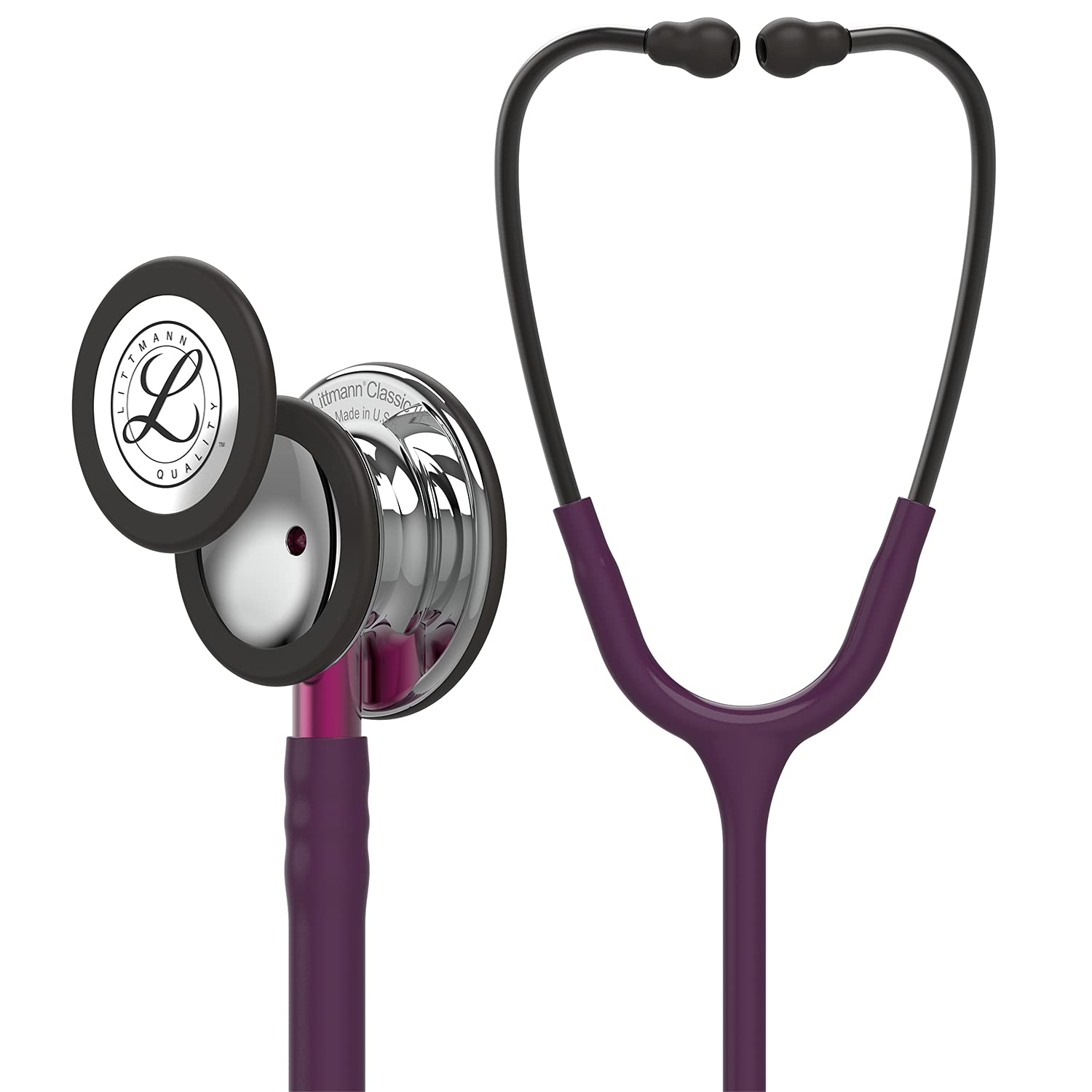3M Littmann Classic III Monitoring Stethoscope - Mirror Chestpiece, Plum Tube, Pink Stem & Smoke Headset, 27 Inch (Model 5960) | Ideal for Medical Professionals, Nurses & Students in Hospitals & Clinics