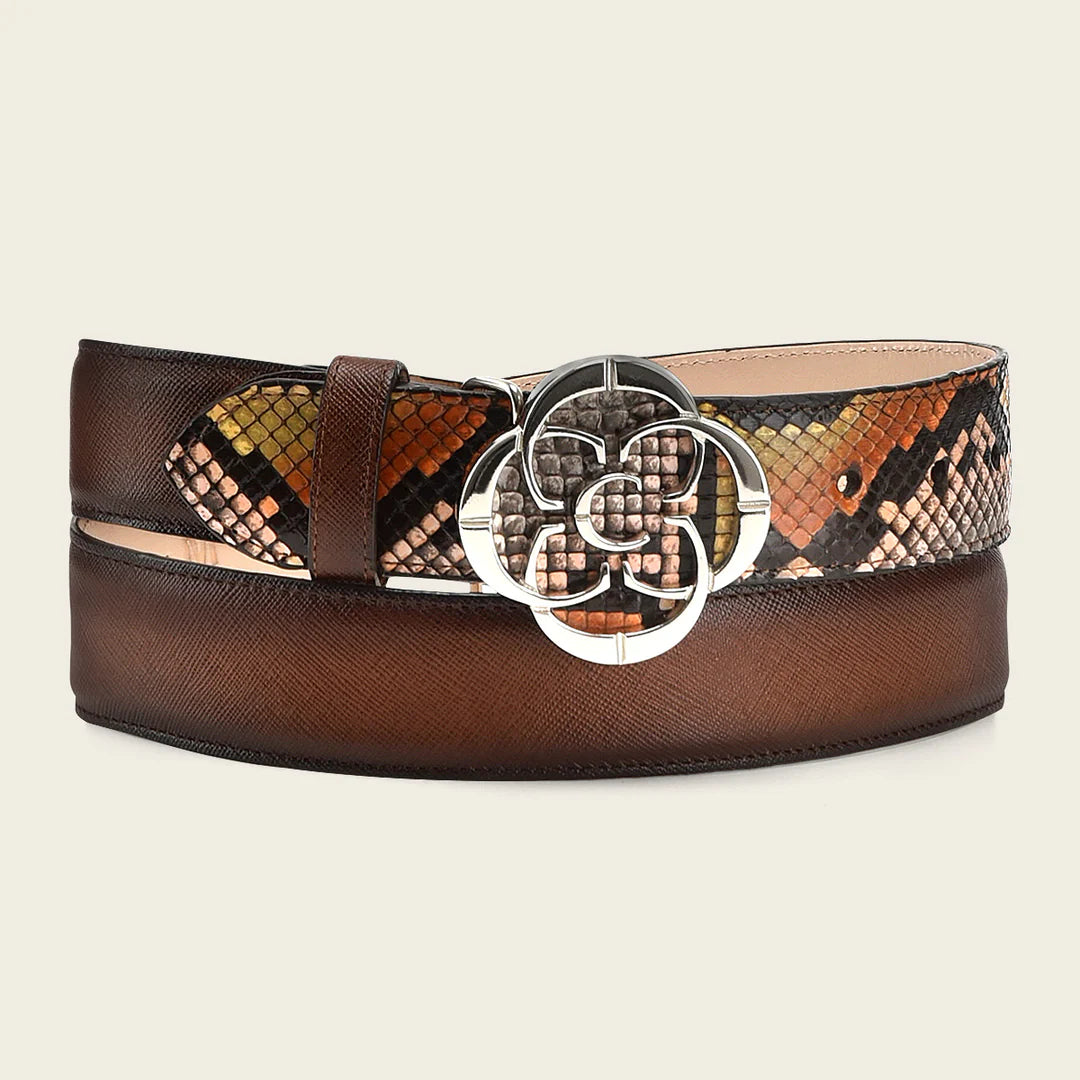 CDA28PH Cuadra Honey Western Cowgirl Python Belt for Women - Stylish Accessory for Country Fashion & Rodeo Events
